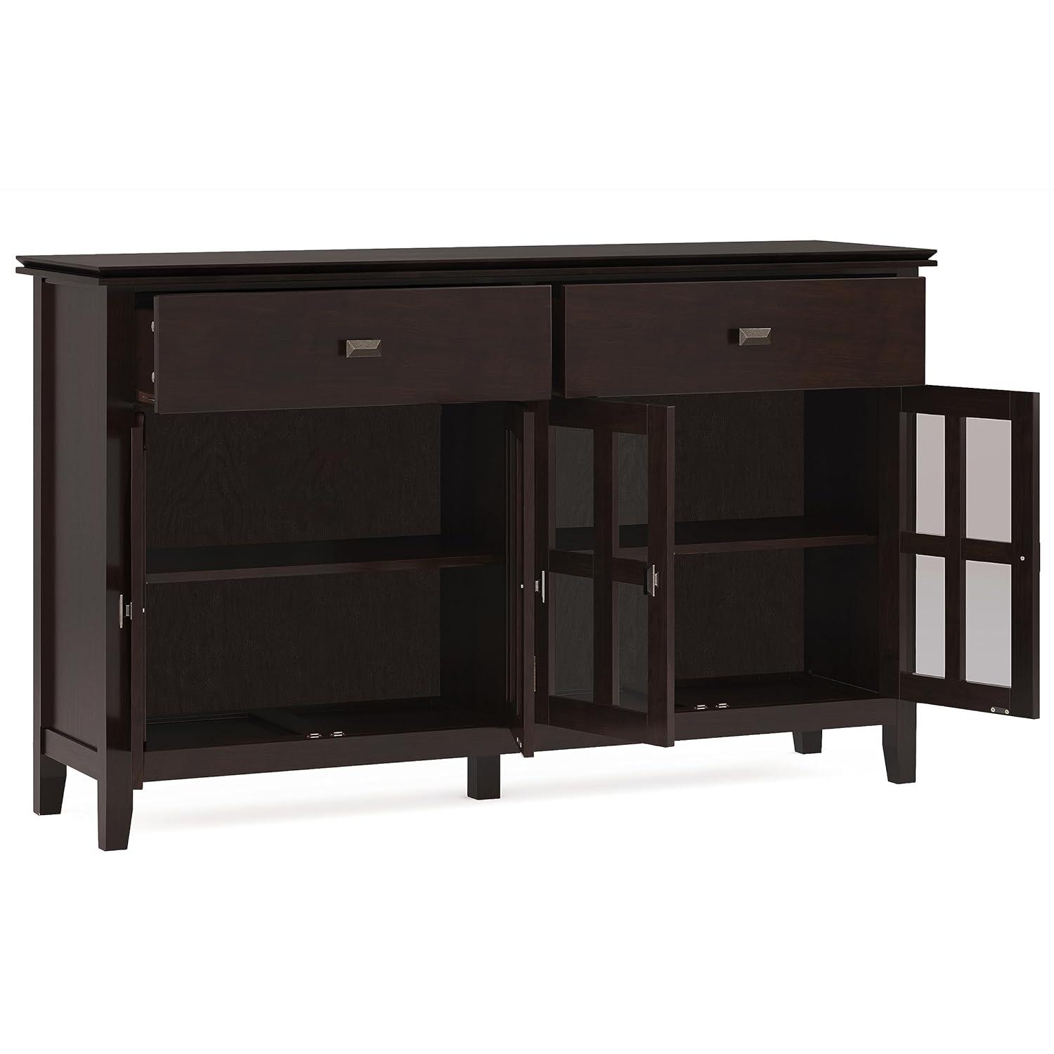Simpli Home Artisan Large 4 Door Sideboard Buffet