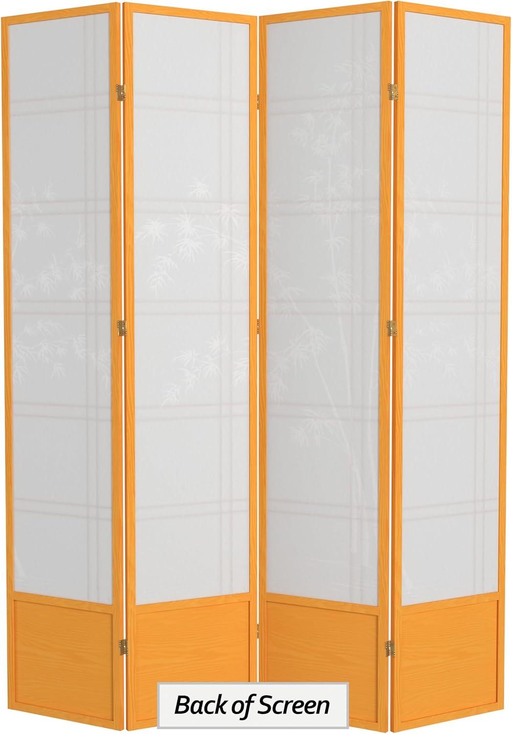Extra Tall Honey Bamboo Shoji Screen with 4 Panels