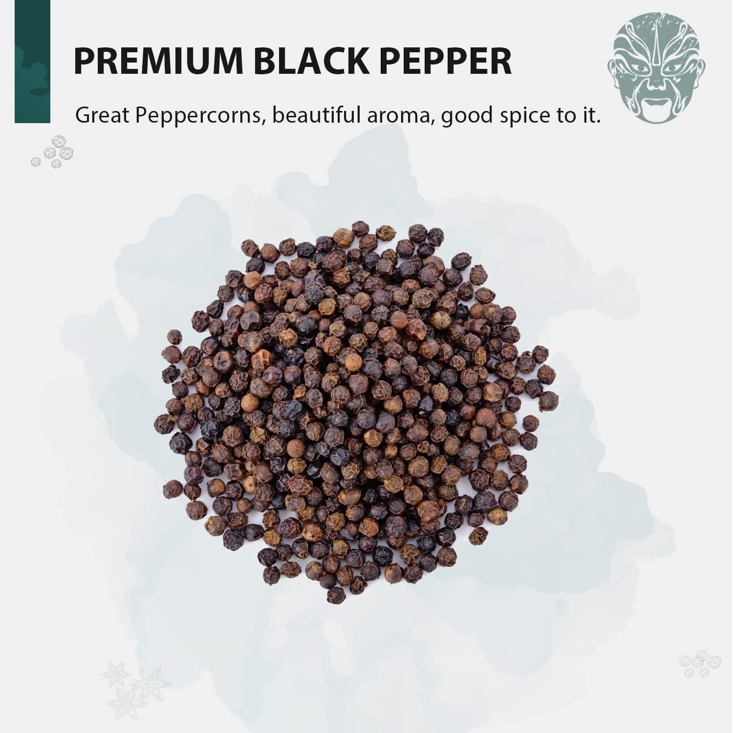 Soeos Whole Black Peppercorns 16oz (Pack of 1), Robust Flavor, Non-GMO and Kosher, Whole Peppercorns for Grinder Refill, Peppercorn for Bottle Refill