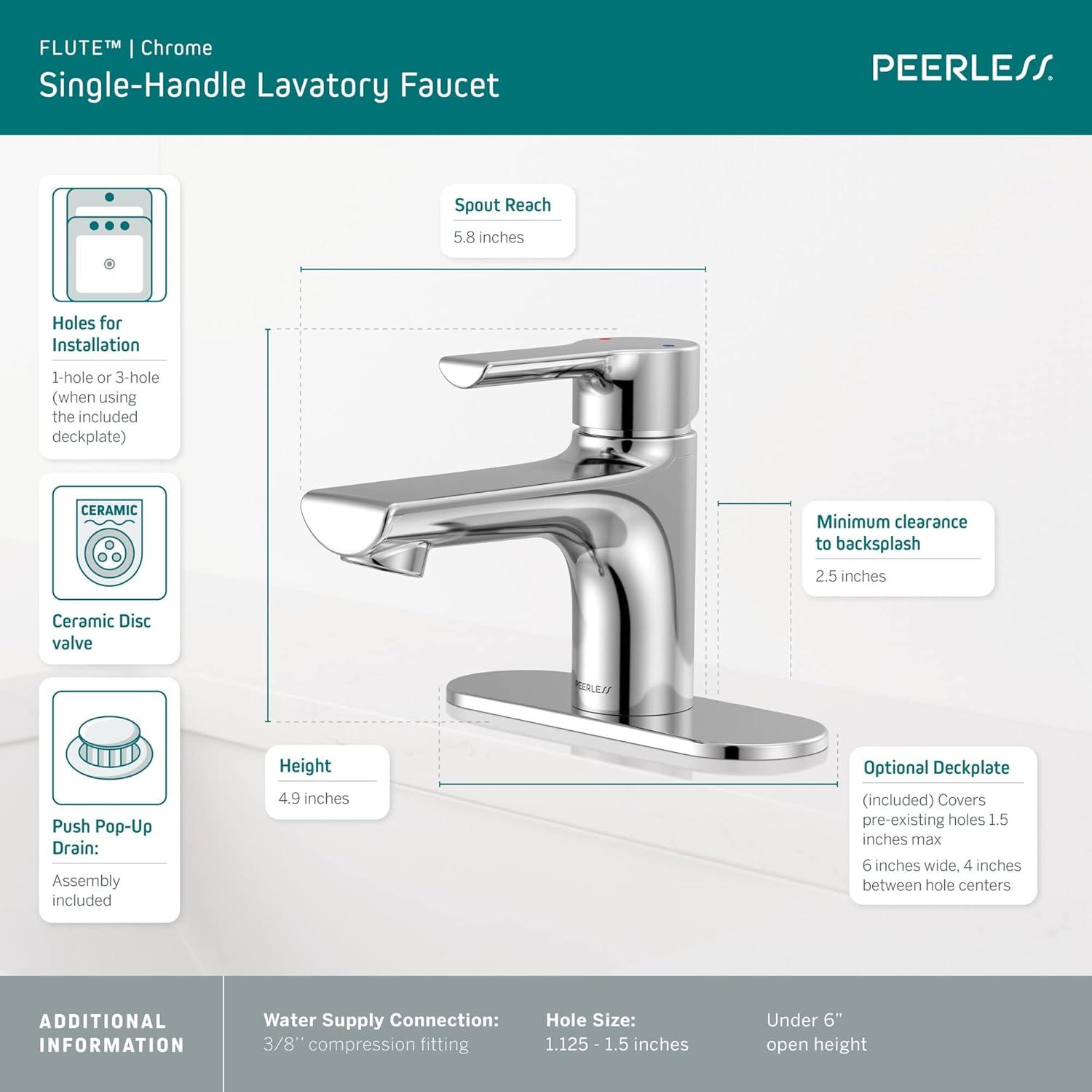 Chrome Single-Handle Cylindrical Bathroom Faucet