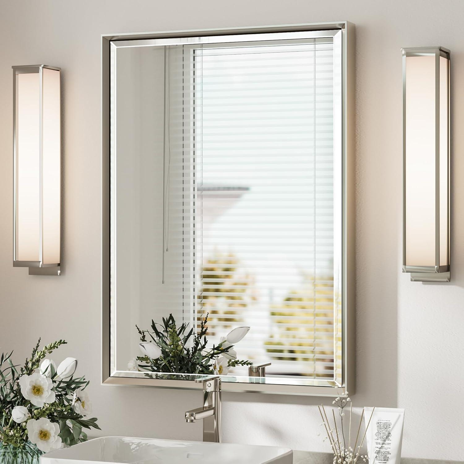 Lohoski Decorative Wall Mirror Beveled Design, Bathroom Vanity Mirror Accent Mirror Finish