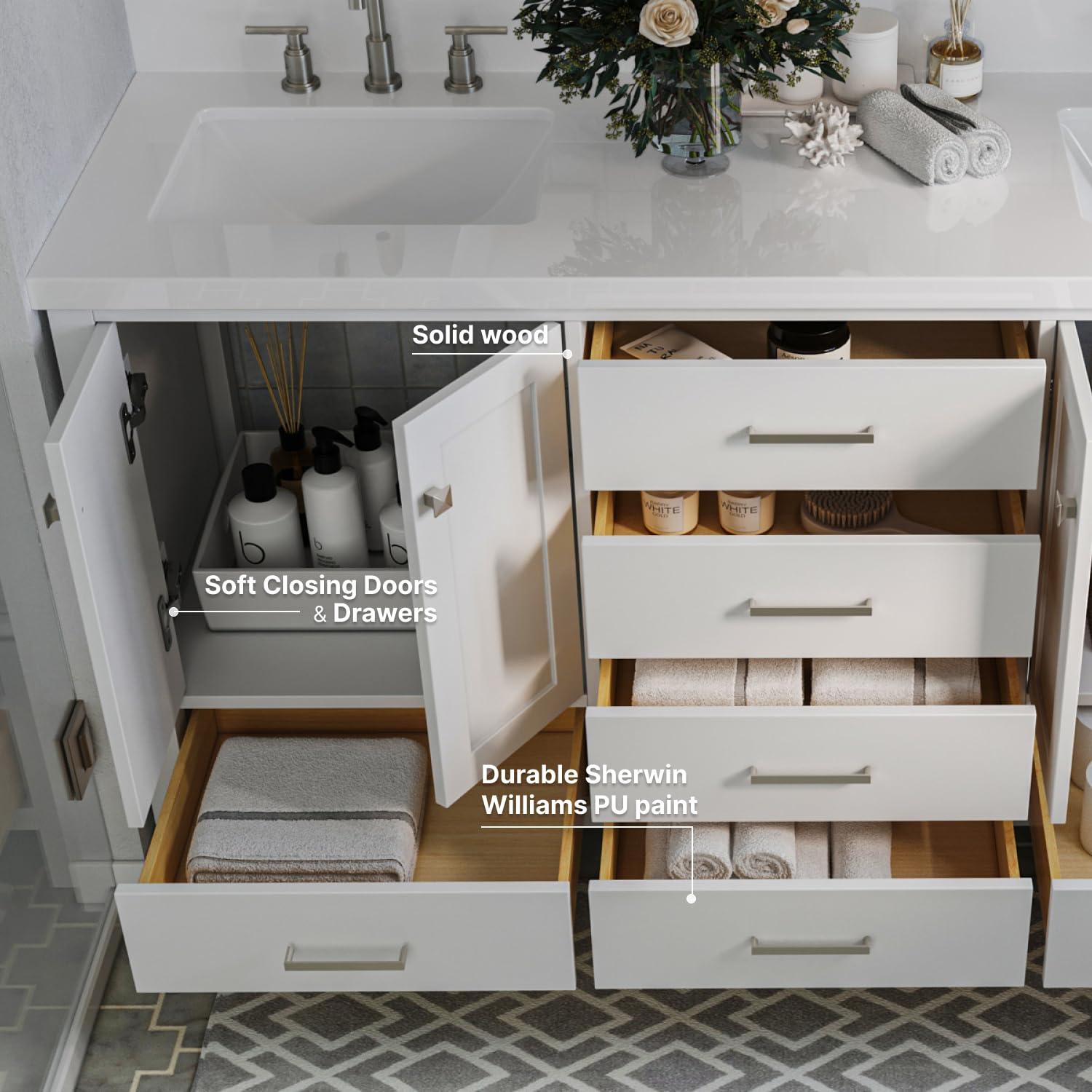 Ariel A055swqovo Cambridge 55" Free Standing Single Basin Vanity Set - White