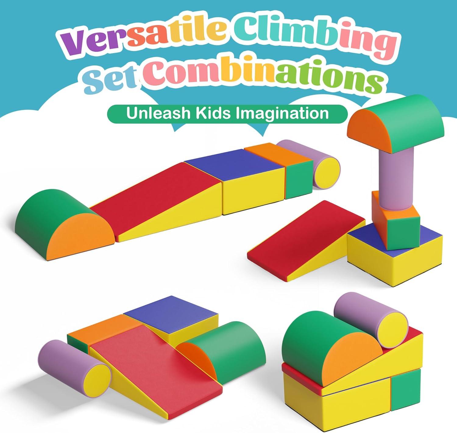 Climb And Crawl Activity Play Set - 5 Piece Soft Zone Climbing Blocks Lightweight Foam Shape Toy – Play22Usa