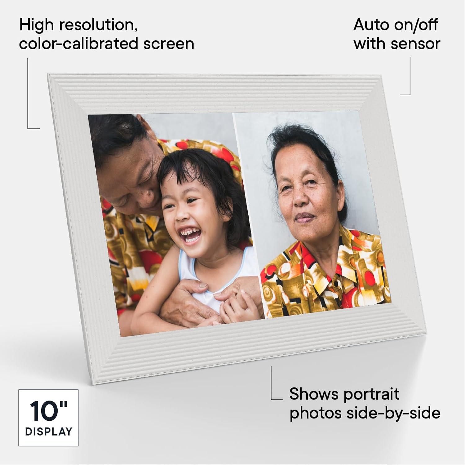 Aura Home 10.1" Carver Sea Salt Digital Photo Frame: Wi-Fi Enabled, 1280x800 LCD, No Battery Required