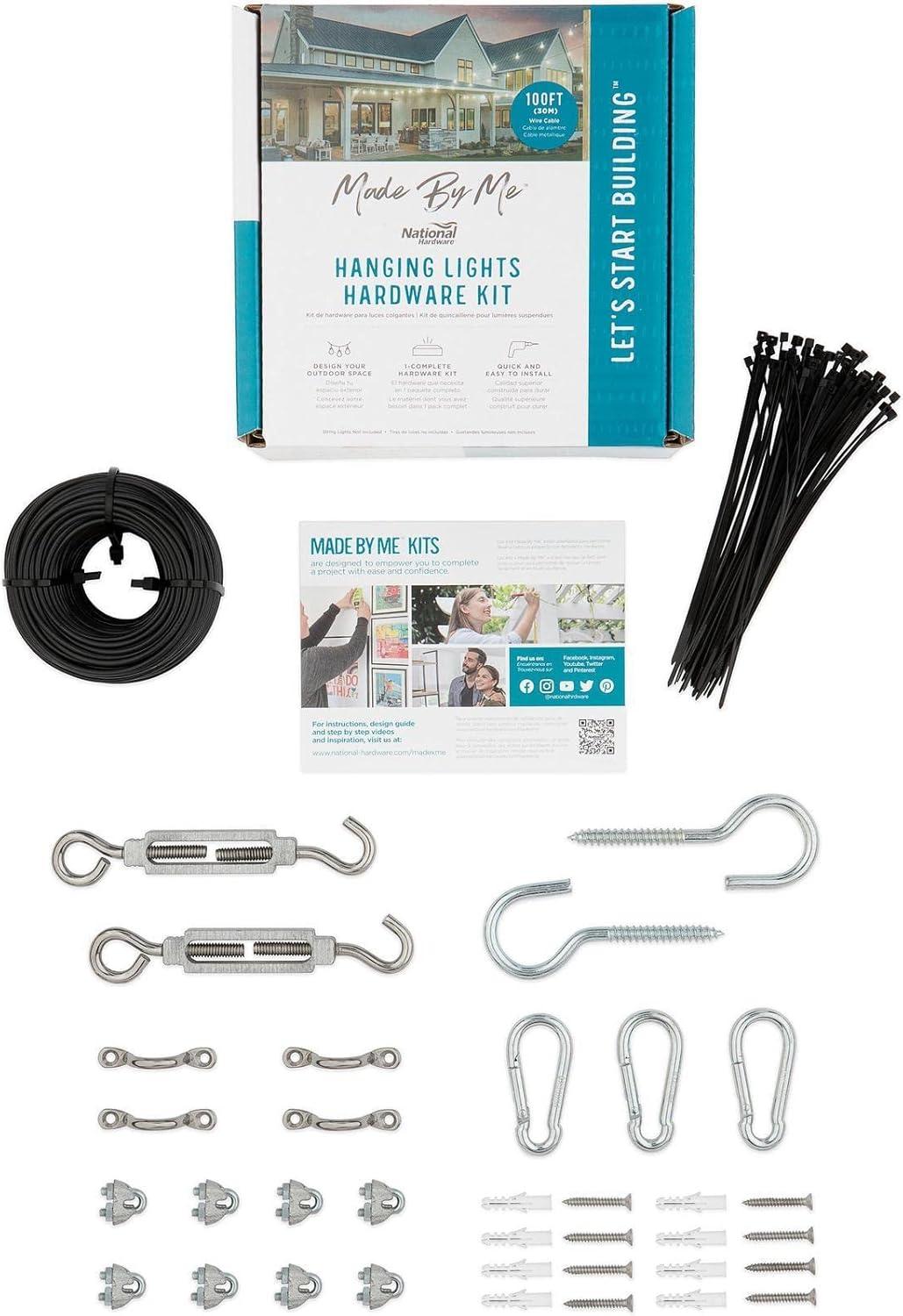 National Hardware Multicolor Steel String Light Hanging Kit