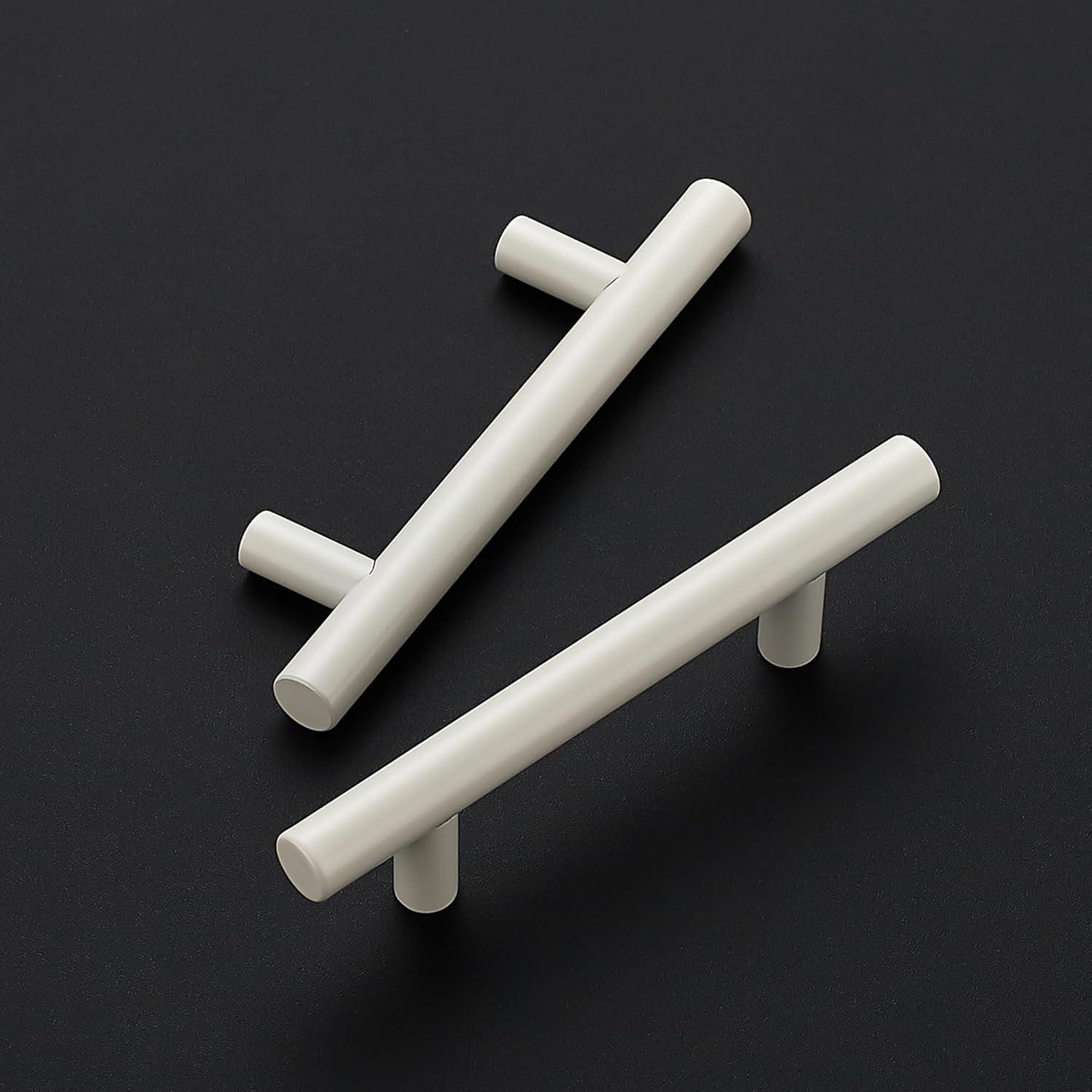 Ravinte 30 Pack | 5 Inch Cabinet Pulls White Stainless Steel Kitchen Drawer Pulls Cabinet Handles 5 InchLength, 3 Inch Hole Center