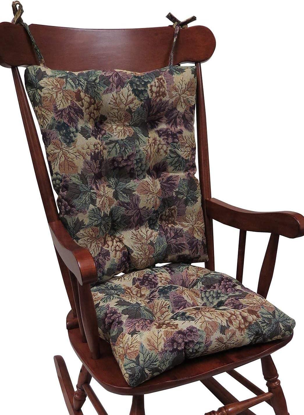 Gripper Jumbo Cabernet Rocking Chair Cushion Set Include Seat and Back Cushion: Solid Polyester & Cotton, Indoor, 21"x17"x3"