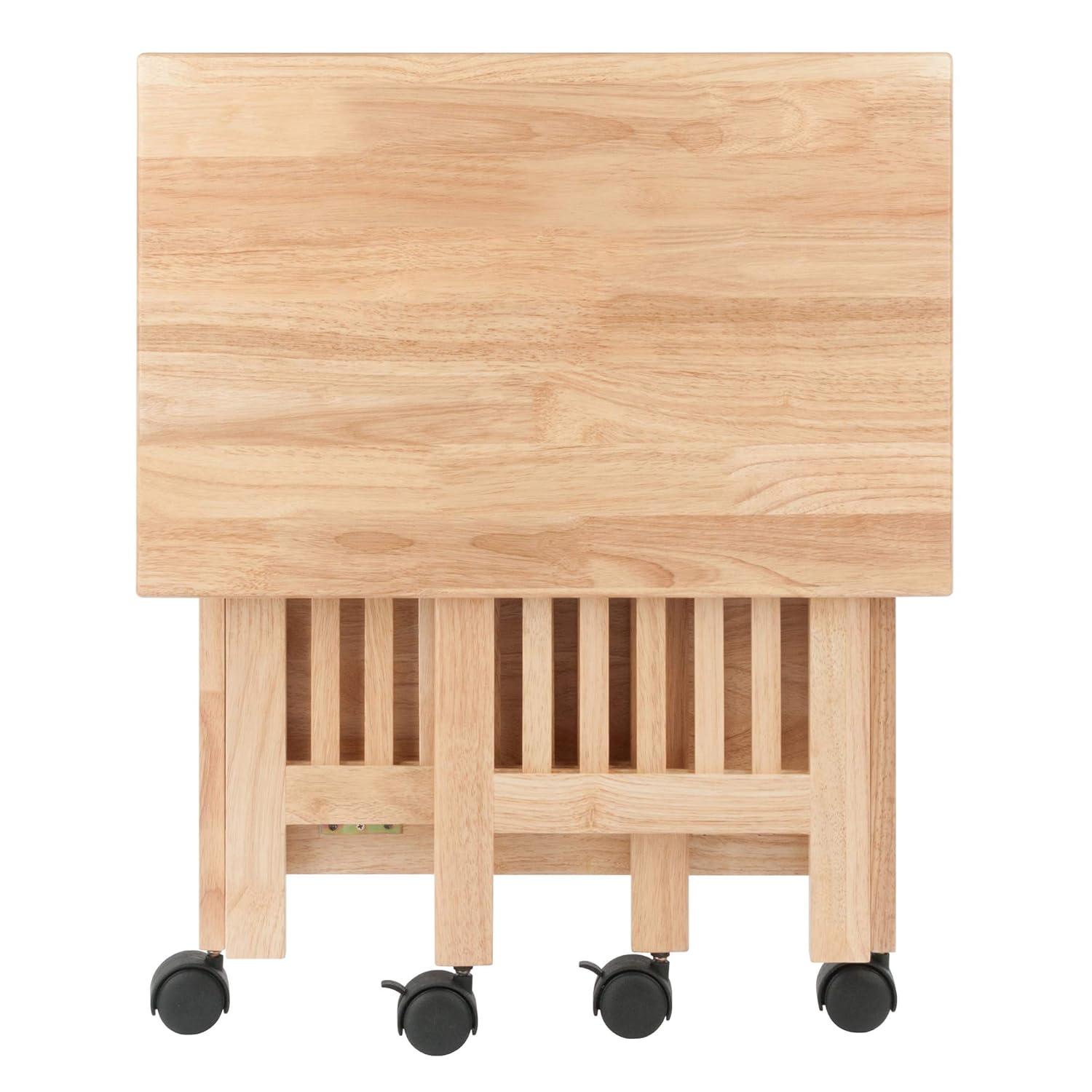 Foldable Printer Stand Natural - Winsome: Office Furniture with Shelves & Wheels
