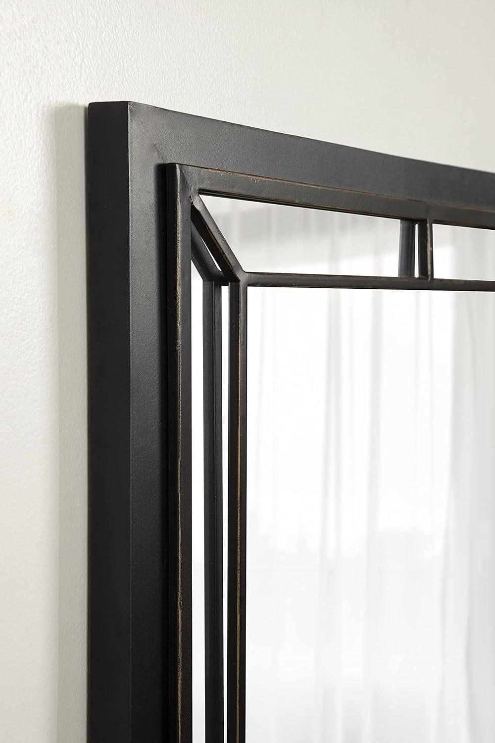 24" x 36" Audubon Rectangle Wall Mirror Black - Kate & Laurel: Modern Farmhouse Style, Iron Detail