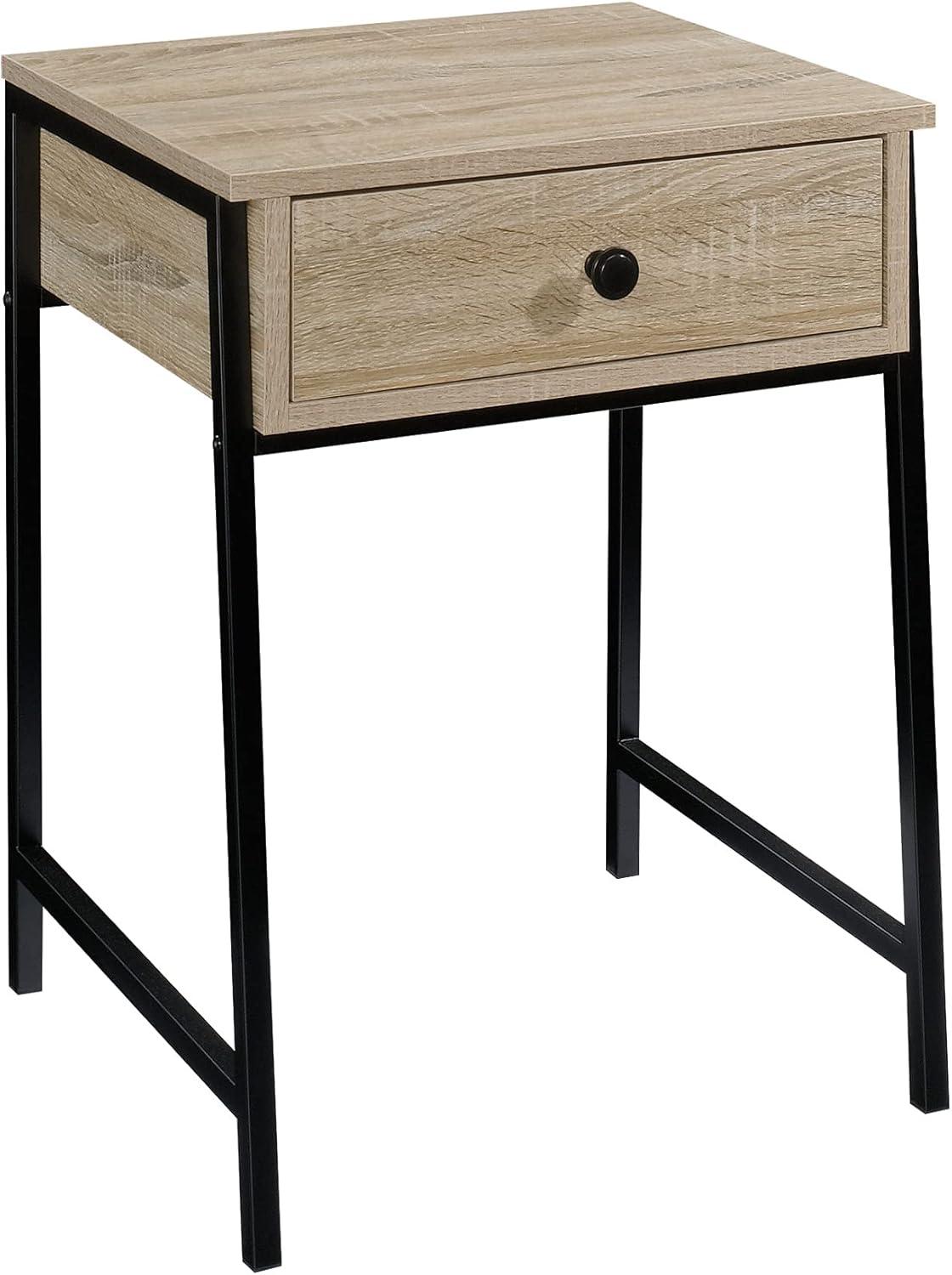 North Avenue Nightstand Charter Oak - Sauder: Metal Frame, Mid-Century Modern, Storage Drawer