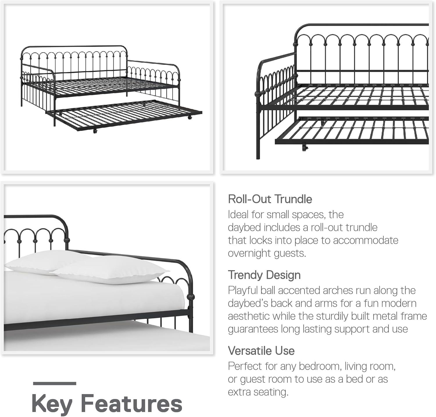 Bright Pop Metal Daybed with Trundle