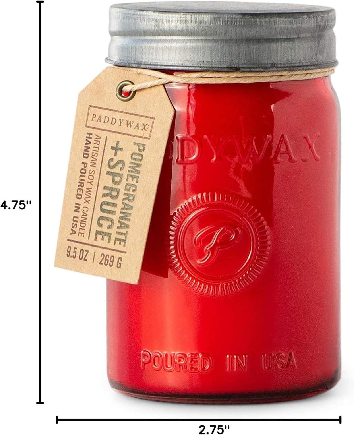 Paddywax Relish 9.5 oz Candle Red Pomegranate And Spruce Collection Large Jar