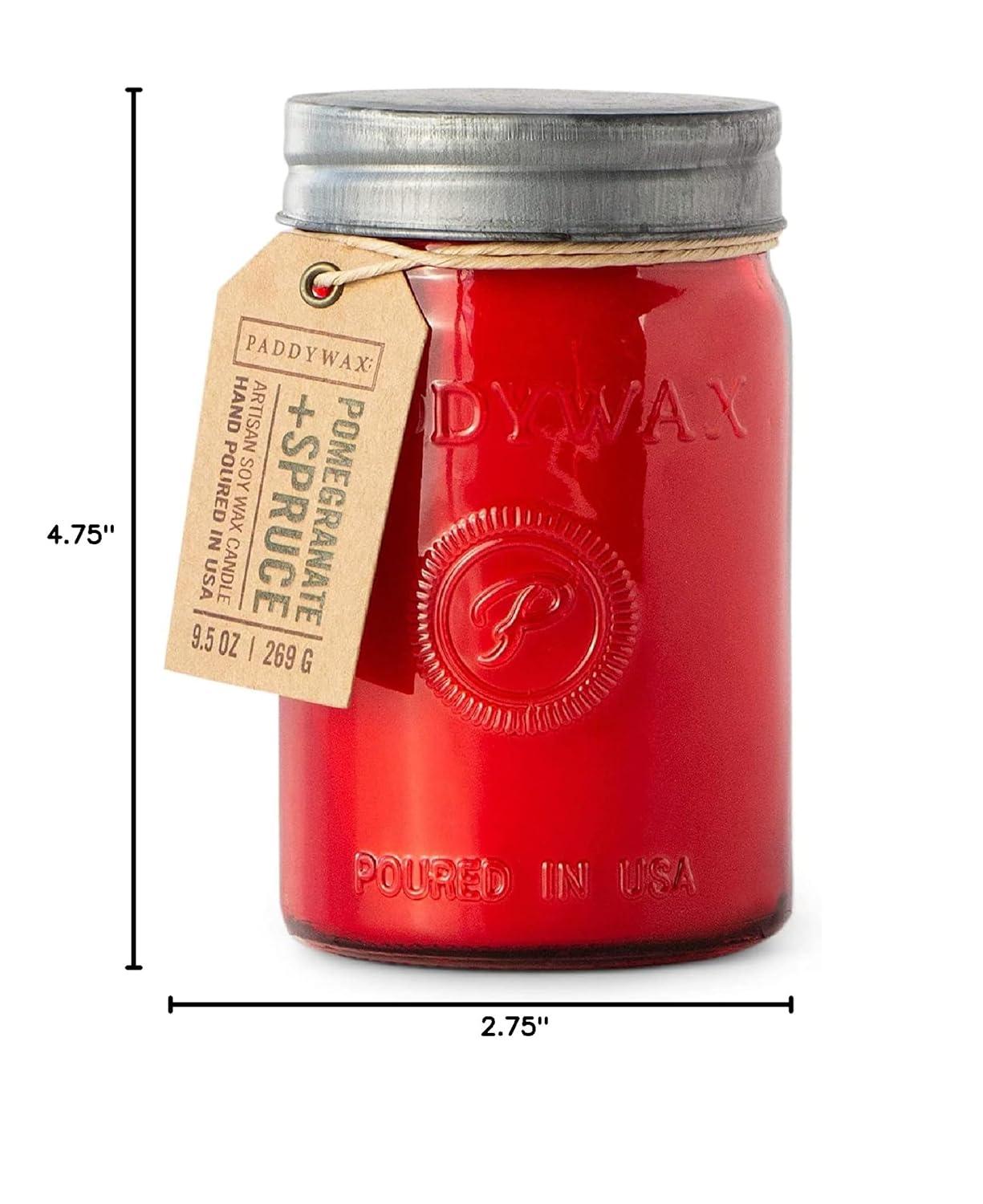 Paddywax Relish 9.5 oz Candle Red Pomegranate And Spruce Collection Large Jar