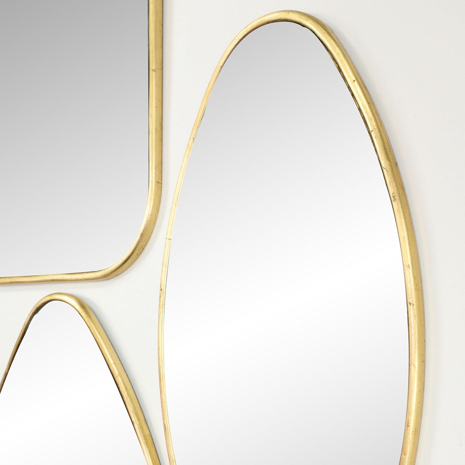 CosmoLiving by Cosmopolitan Metal Gold Wall Mirror with Varying Shapes Set
