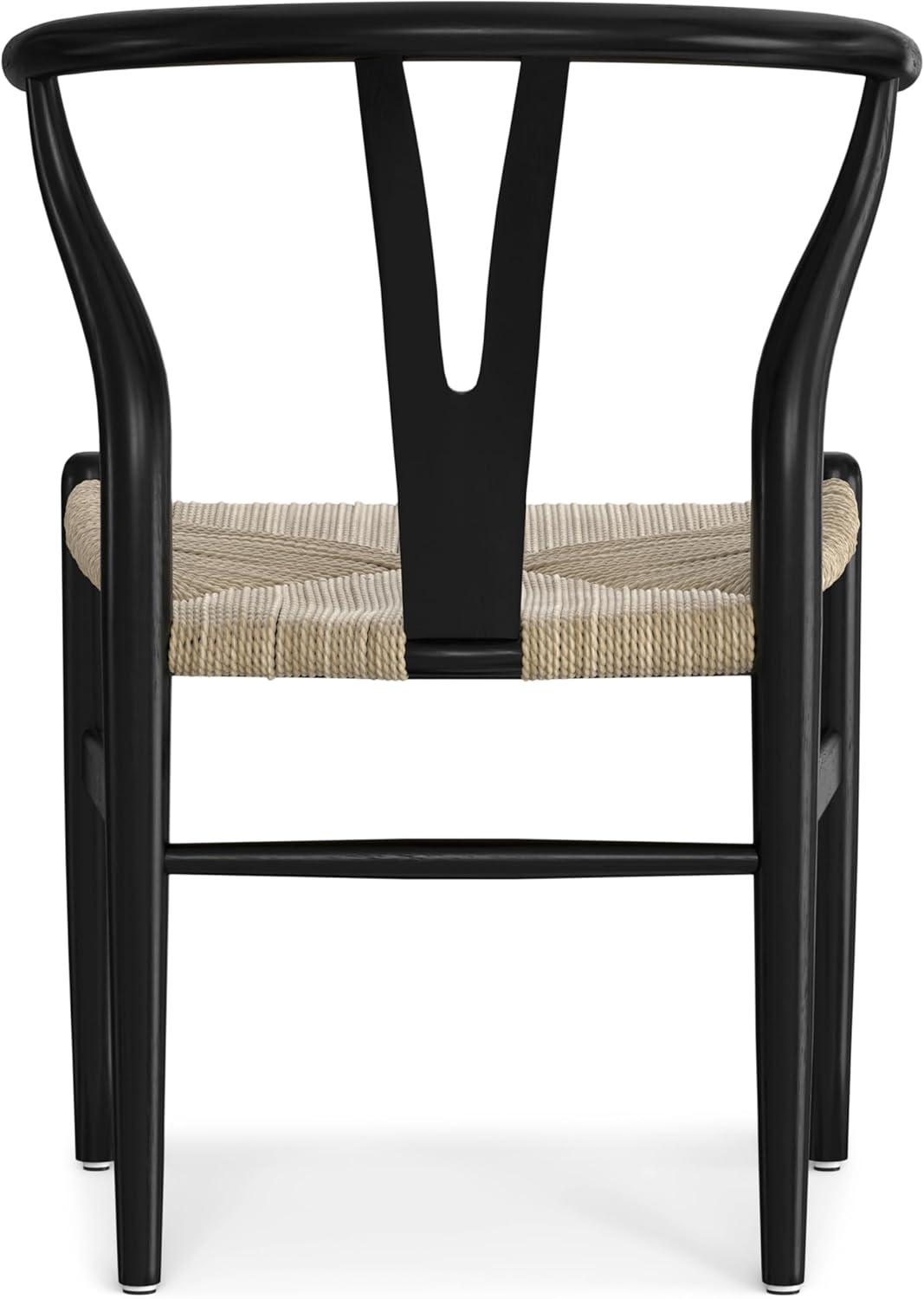 Simpli Home Chocolate Solid Wood Dining Chair with Y-Back Design in Mid-Century Modern Style (Set of 2) (Set of 2)