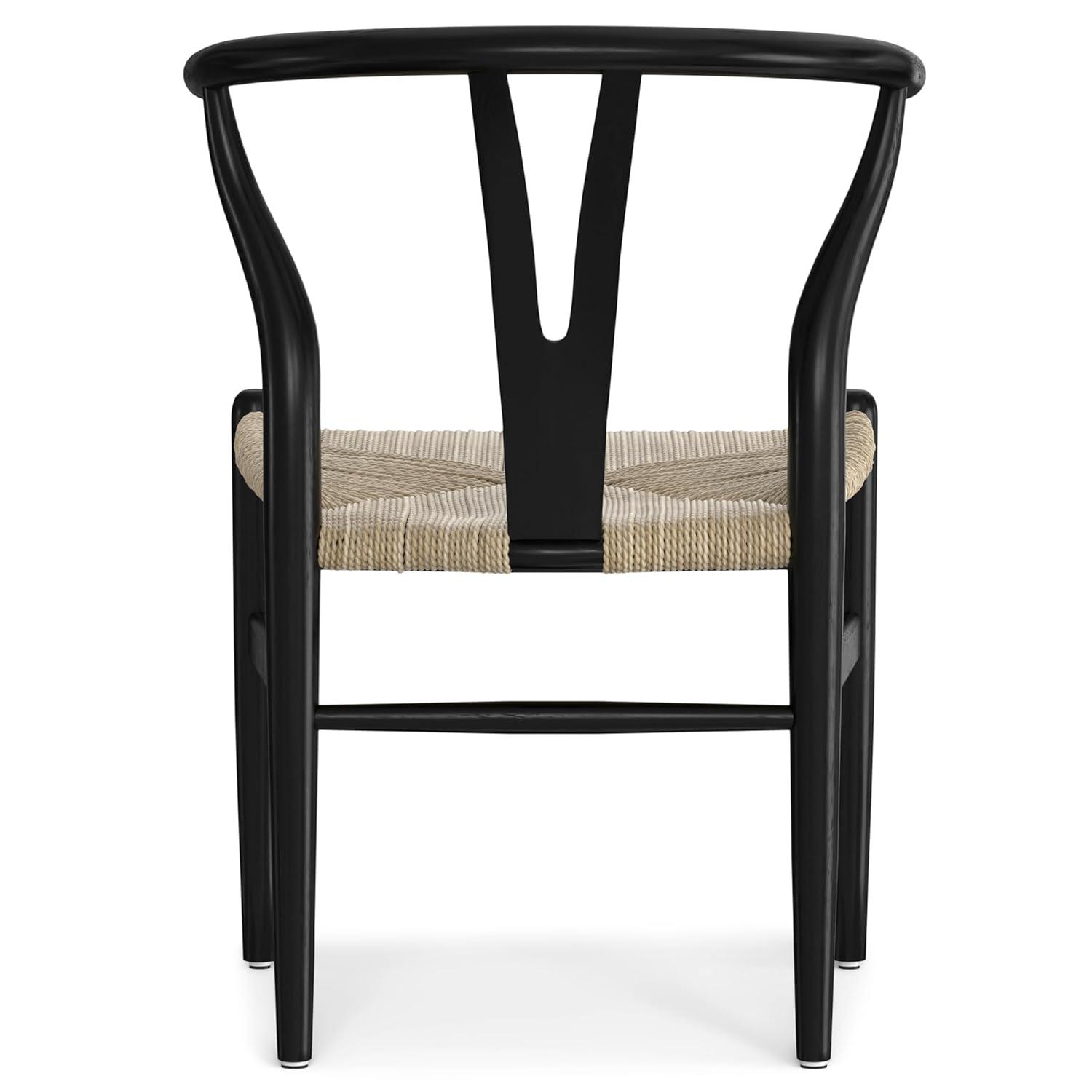 Simpli Home Chocolate Solid Wood Dining Chair with Y-Back Design in Mid-Century Modern Style (Set of 2) (Set of 2)