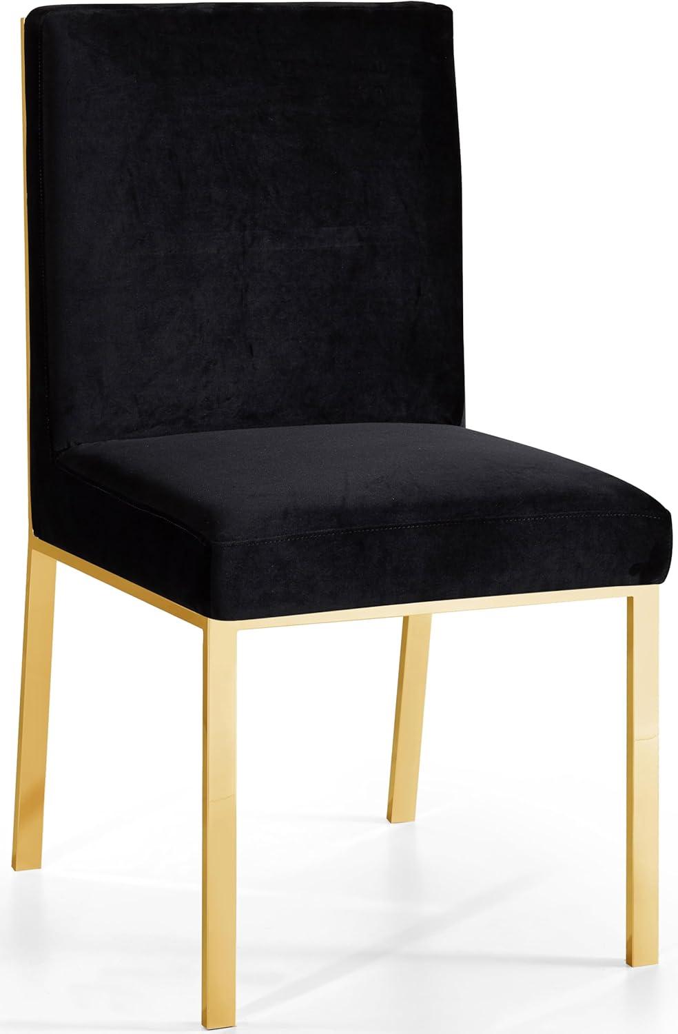 Opal Black Velvet Dining Chair with Gold Metal Frame