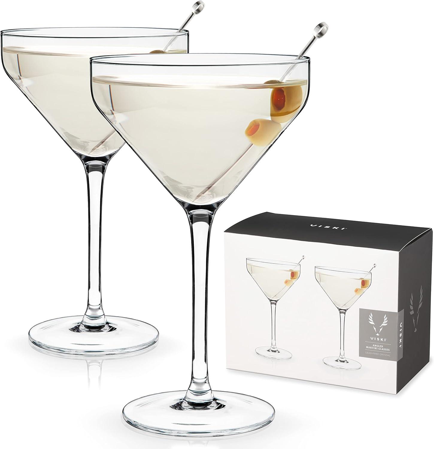 Raye Angled Crystal Martini Glasses