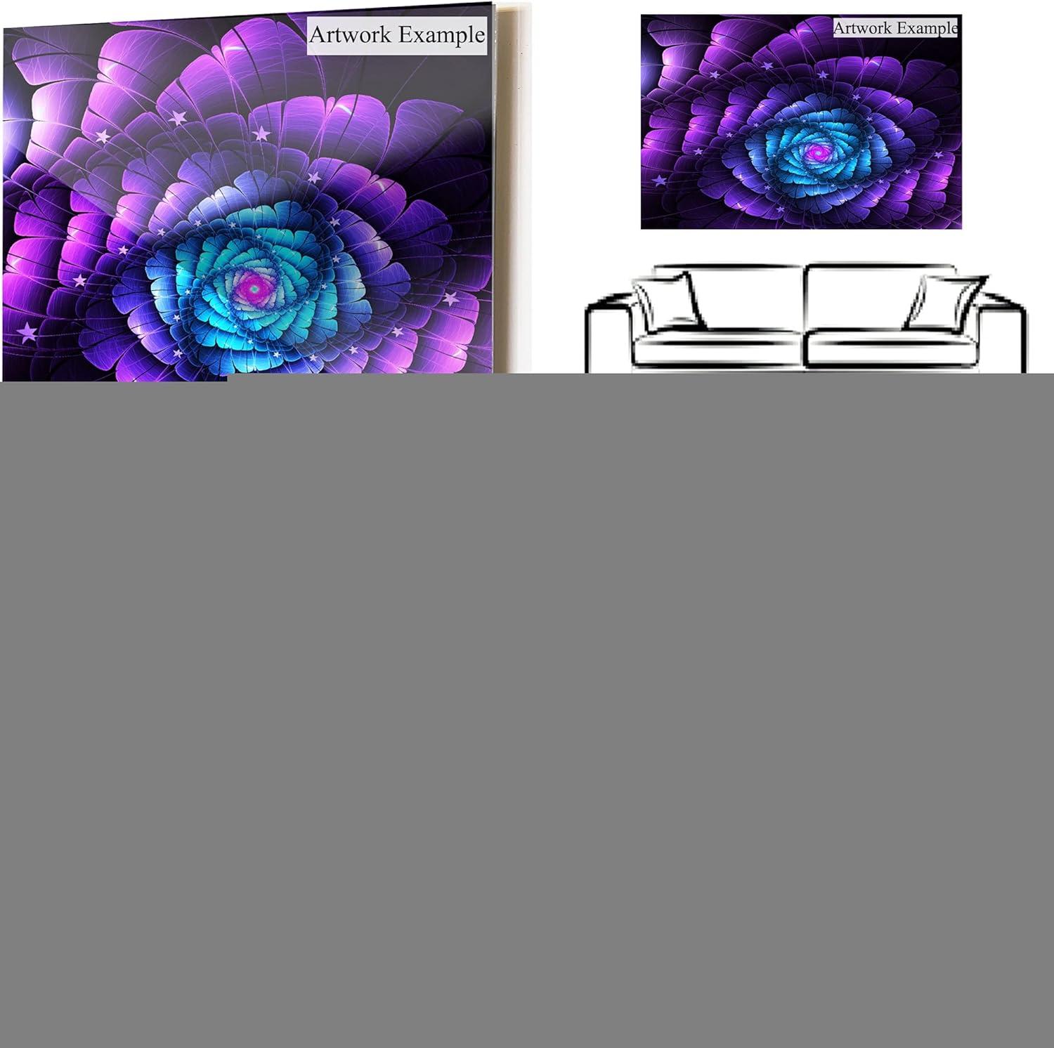 Designart MT10918-3PV Colored Ocean Waves Falling Down Modern Seashore Metal Wall Art (3 Piece), 28'' H x 36'' W x 1'' D 3P, Blue