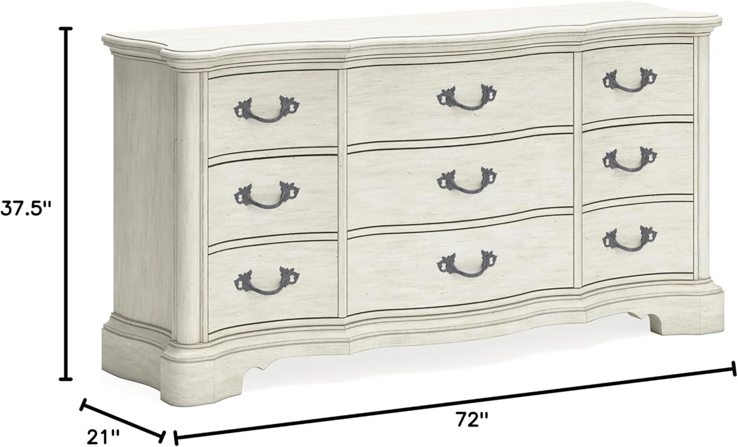 Antique White 72" Traditional Dresser with Dovetail Drawers