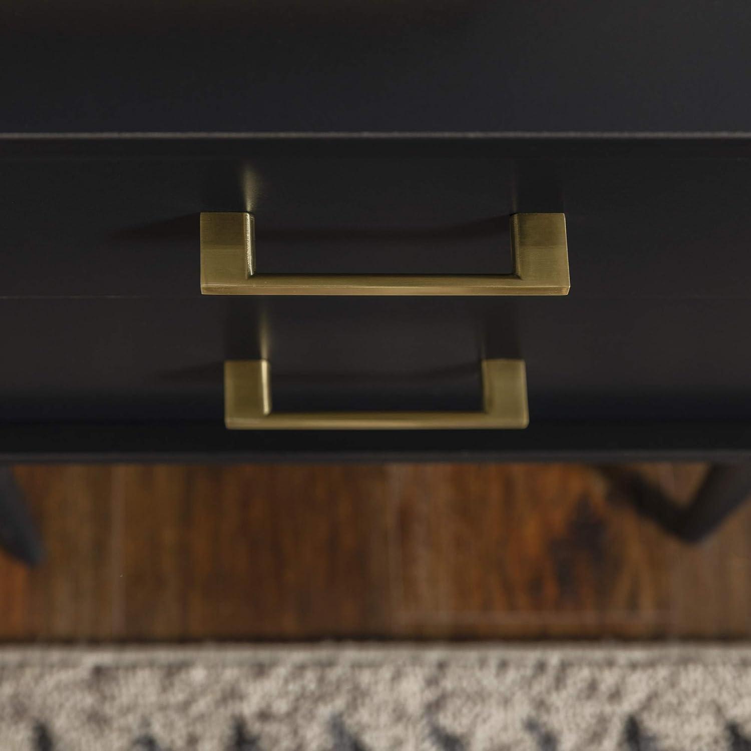 2-Piece 20" Two-Drawer Bedroom Nightstand in Dark Walnut