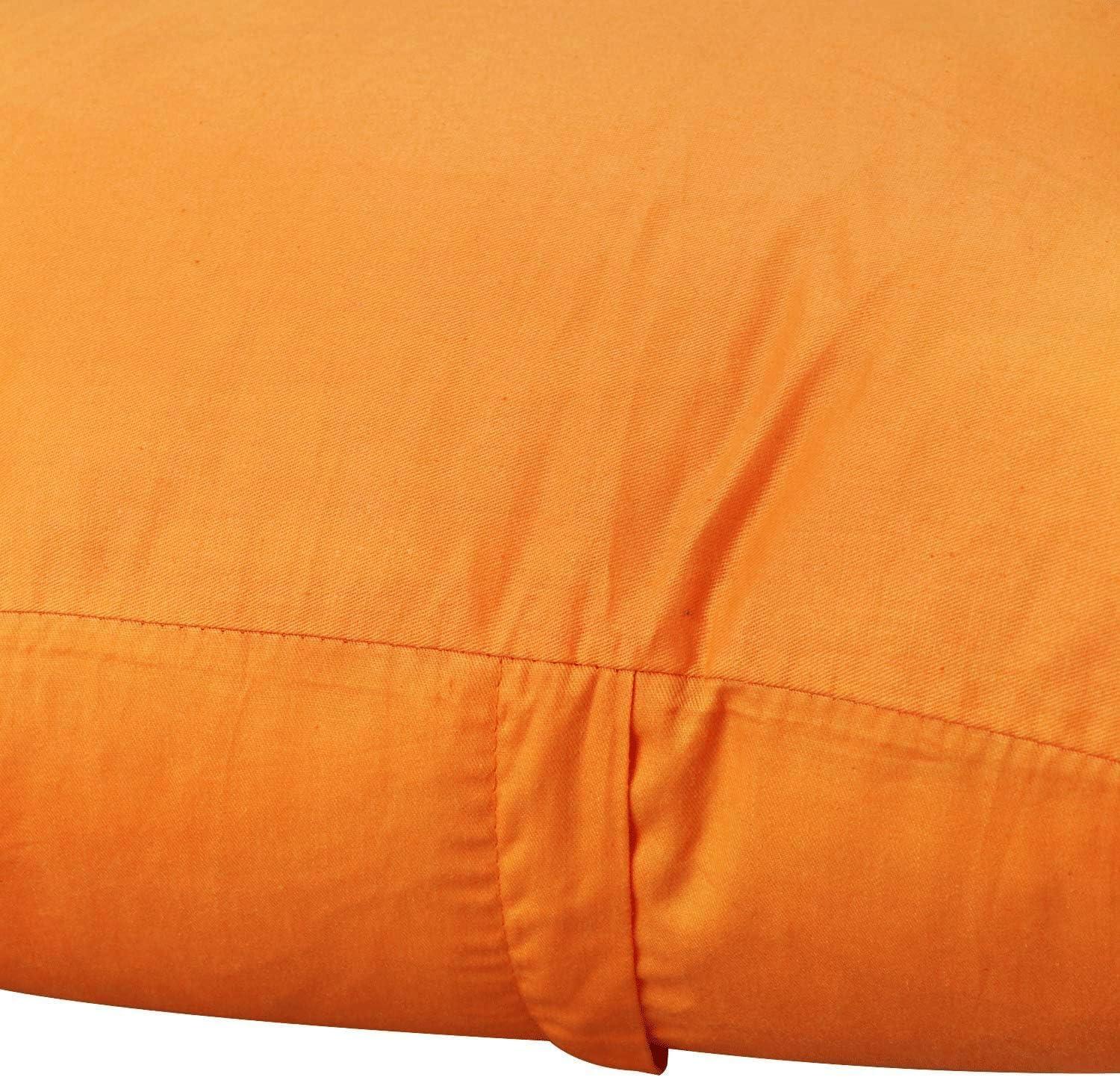 Thmyo 4-Pack 100% Cotton Comfortable Solid Decorative Throw Pillow Cases Fall Square Cushion Cover Pillowcases Sublimation Blank Halloween Thanksgiving DIY Throw Pillowcases(18x18inch/45x45cm,Orange)
