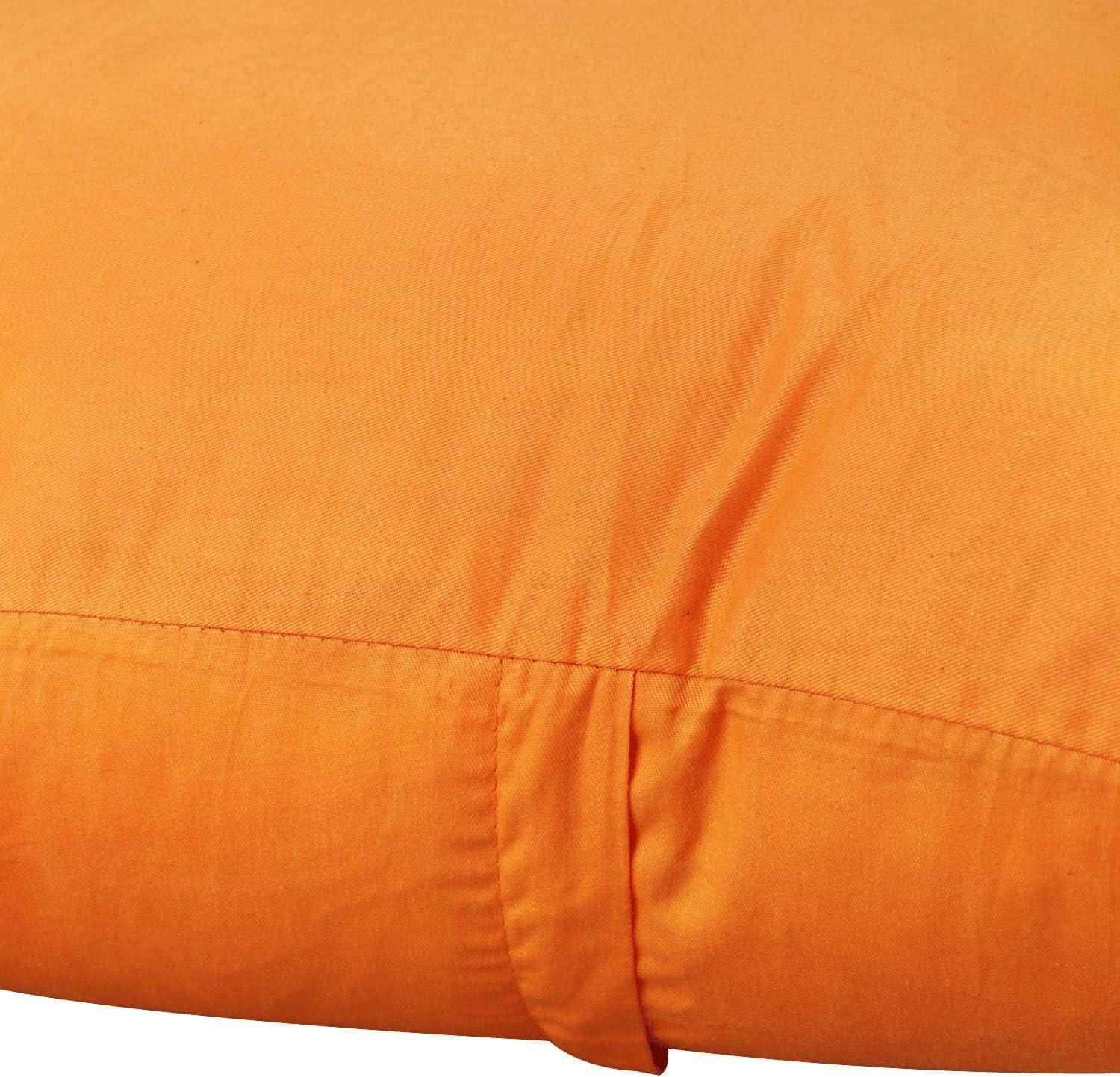 Thmyo 4-Pack 100% Cotton Comfortable Solid Decorative Throw Pillow Cases Fall Square Cushion Cover Pillowcases Sublimation Blank Halloween Thanksgiving DIY Throw Pillowcases(18x18inch/45x45cm,Orange)