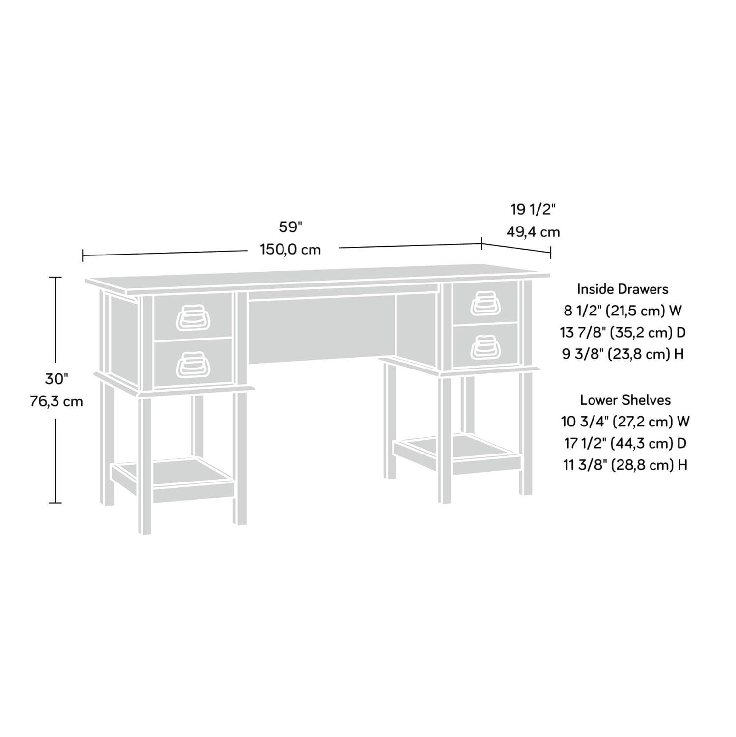 Viabella Desk Dark Brown - Sauder
