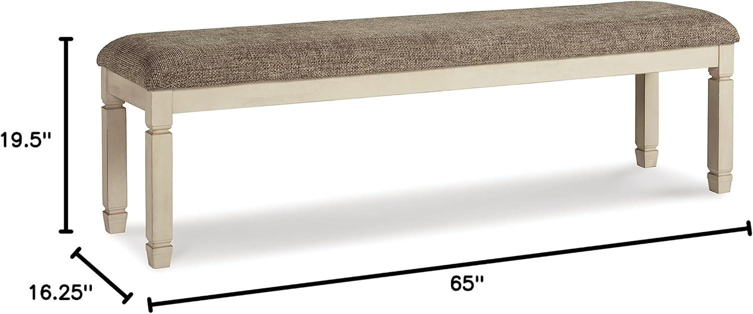 Signature Design by Ashley Casual Bolanburg 65" Dining Bench, Antique Cream/Brown