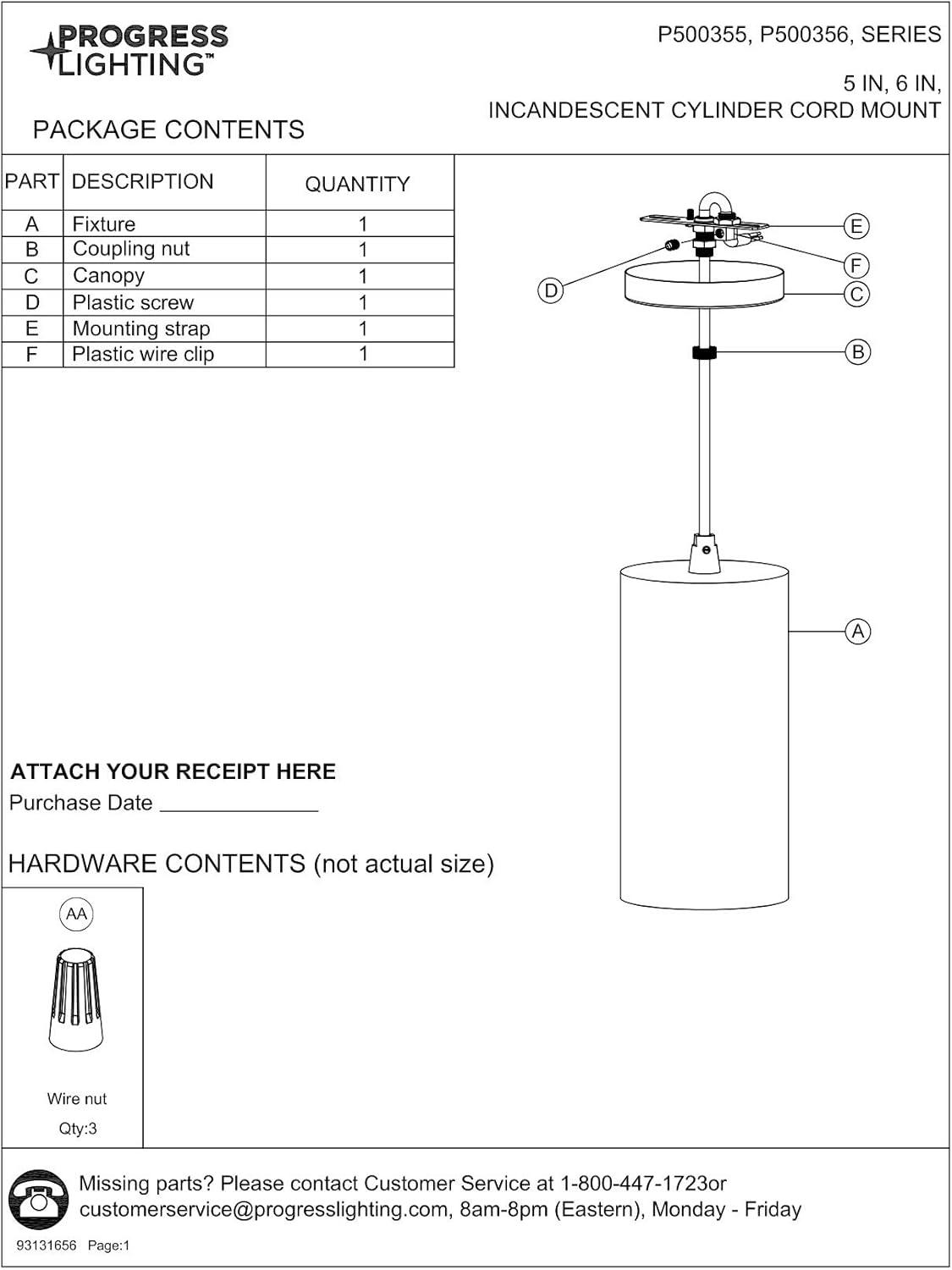 Progress Lighting, Cylinder, 1-Light, Outdoor Hanging Pendant, Antique Bronze, No Shade