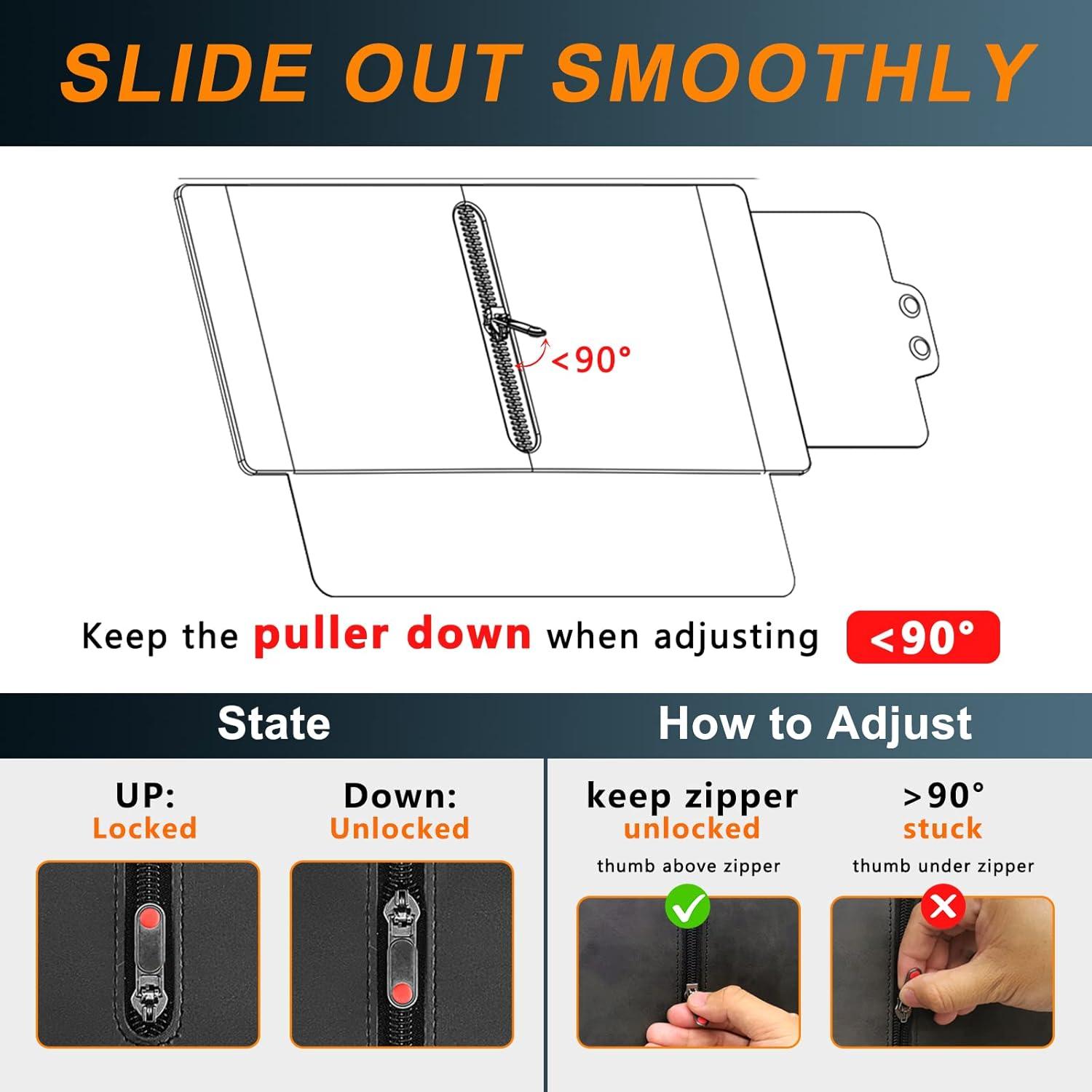 Car Visor Extender, Polarized Sun Visor Extender with Zipper, One Pull Down Sunshade & One Side Shade Sun Block Piece for Protection from Sun Glare, UV Rays, Universal for Most Cars (2 Pack)