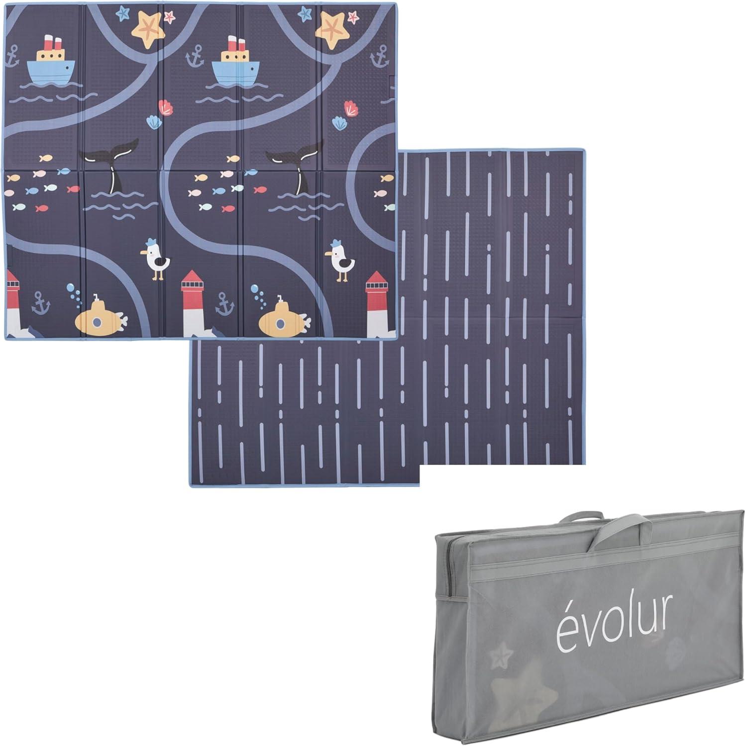 Evolur Cozycush Reversible Non-toxic Baby Kids Playmat|| Foldable Large Thick Foam Crawling Playmats For Toddlers|waterproof Portable Playmat For Babies | Yoga/picnic/game Mat|indoor/outdoor