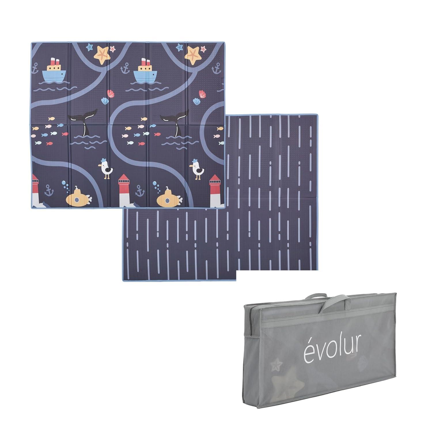 Evolur Cozycush Reversible Non-toxic Baby Kids Playmat|| Foldable Large Thick Foam Crawling Playmats For Toddlers|waterproof Portable Playmat For Babies | Yoga/picnic/game Mat|indoor/outdoor