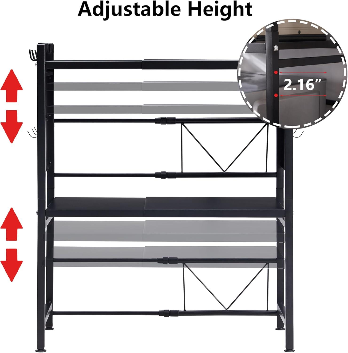 3-Tier Microwave Oven Rack With 9 Hooks