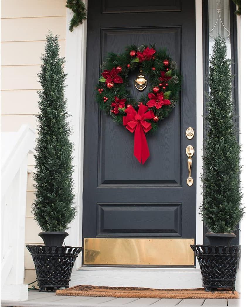 DR.Plazen 2 Pack 33 Leaves  Lifelike Artificial Boston Fern Plants, Premium Faux Greenery for Home Office Porch Decor, Hanging or Pot Display, Indoor/Outdoor Use (Pot Not Included)​