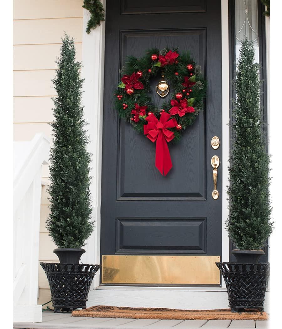 DR.Plazen 2 Pack 33 Leaves  Lifelike Artificial Boston Fern Plants, Premium Faux Greenery for Home Office Porch Decor, Hanging or Pot Display, Indoor/Outdoor Use (Pot Not Included)​