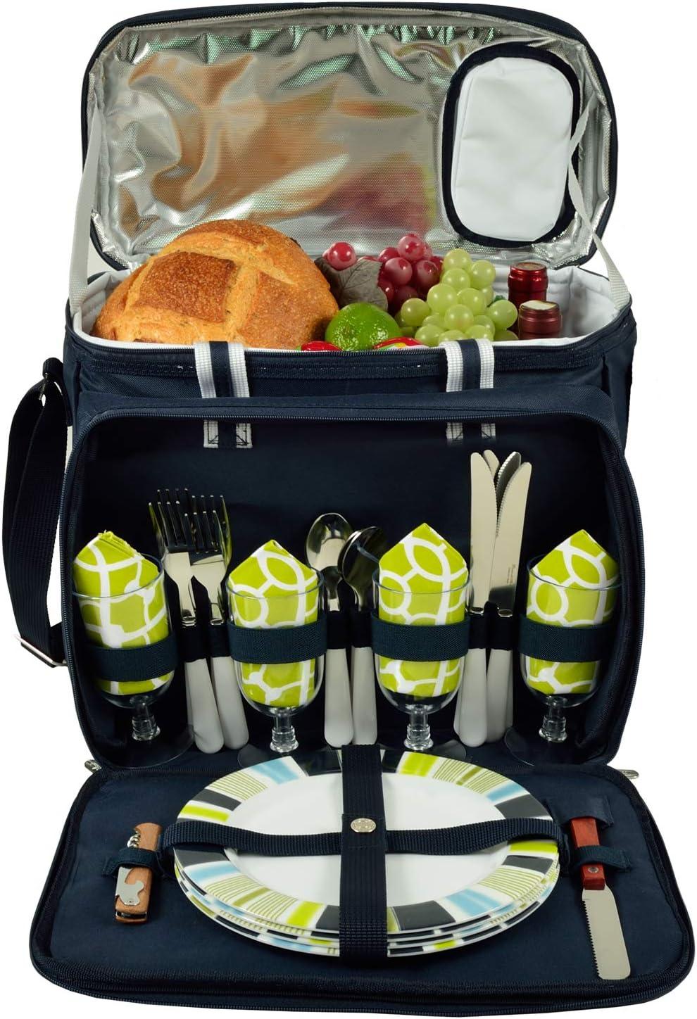 Picnic at Ascot Soft Sided Cooler with Four Person Picnic Set