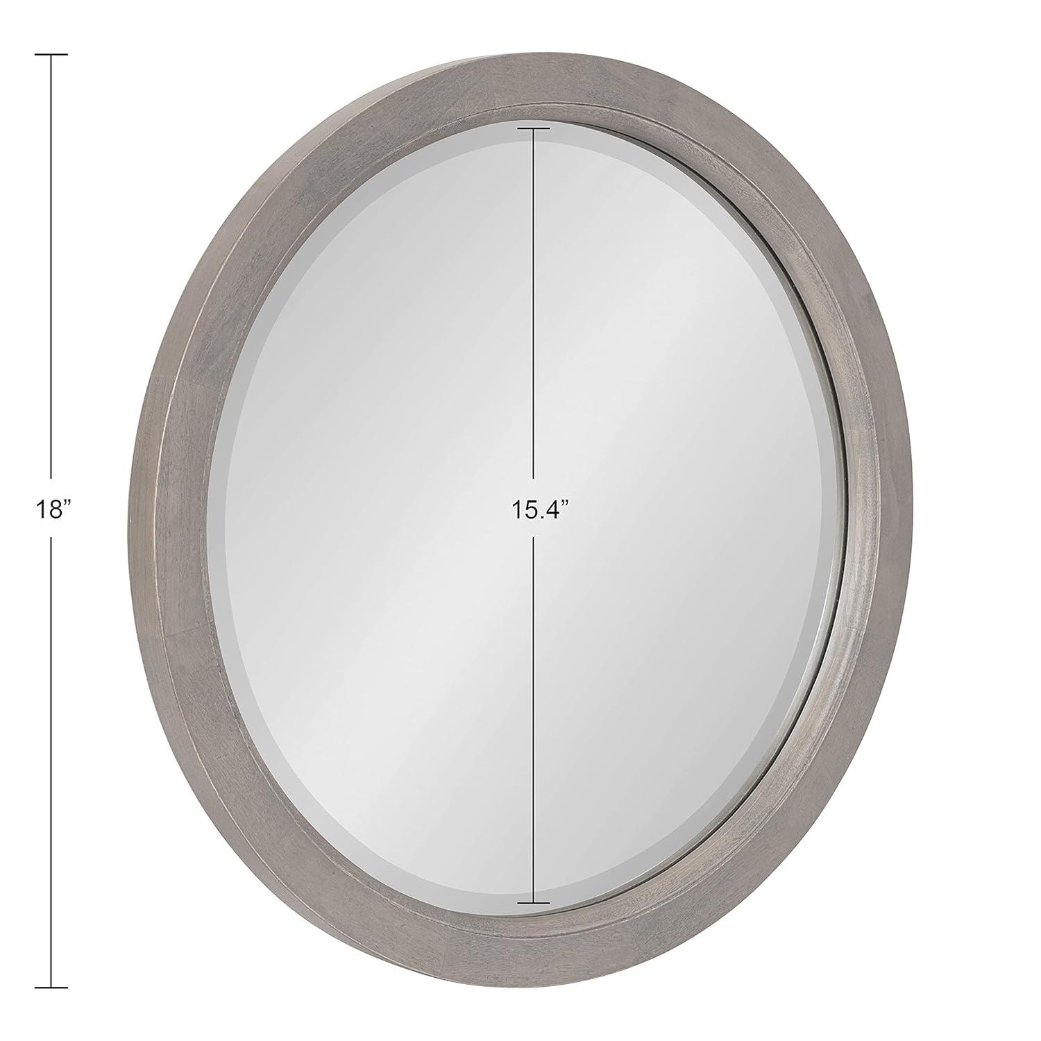 18" x 18" Hogan Round Framed Decorative Wall Mirror Gray - Kate & Laurel All Things Decor