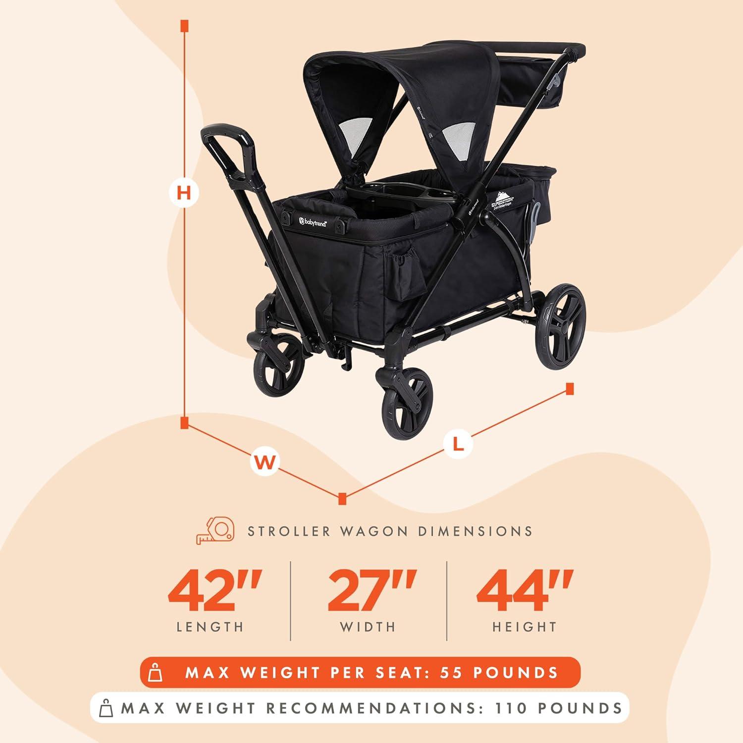 Baby Trend Baby Trend Foldable 4 Wheel Multi-Child Stroller with Storage