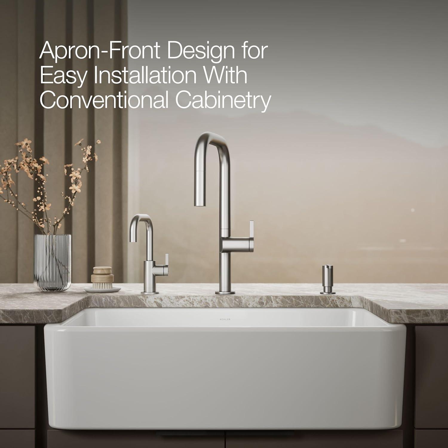 Ironridge 34" Undermount Single-Bowl Farmhouse Cast Iron Kitchen Sink with Apron Front