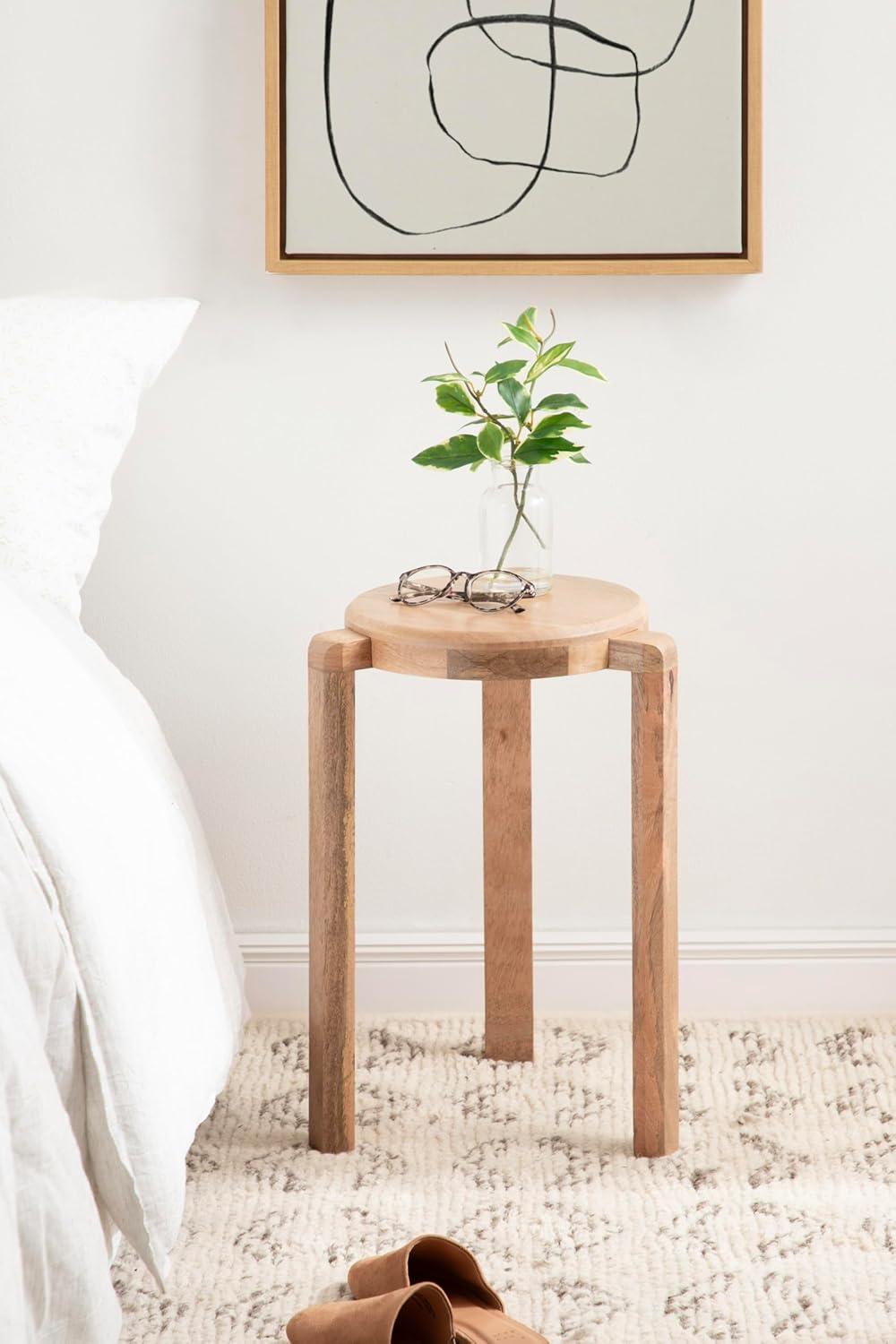 Kate and Laurel Stuart Wood Side Table, 14x14x20, Natural