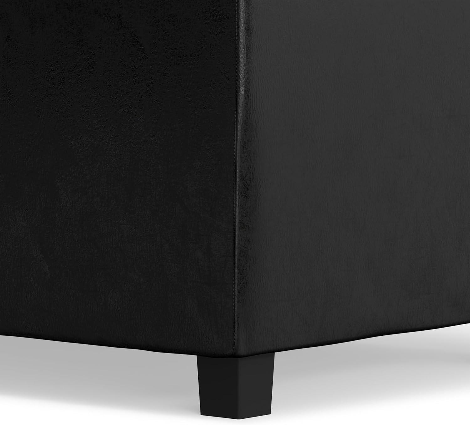 Simpli Home Avalon 42"W Upholstered Storage Ottoman with 3 Flip-Over Serving Trays