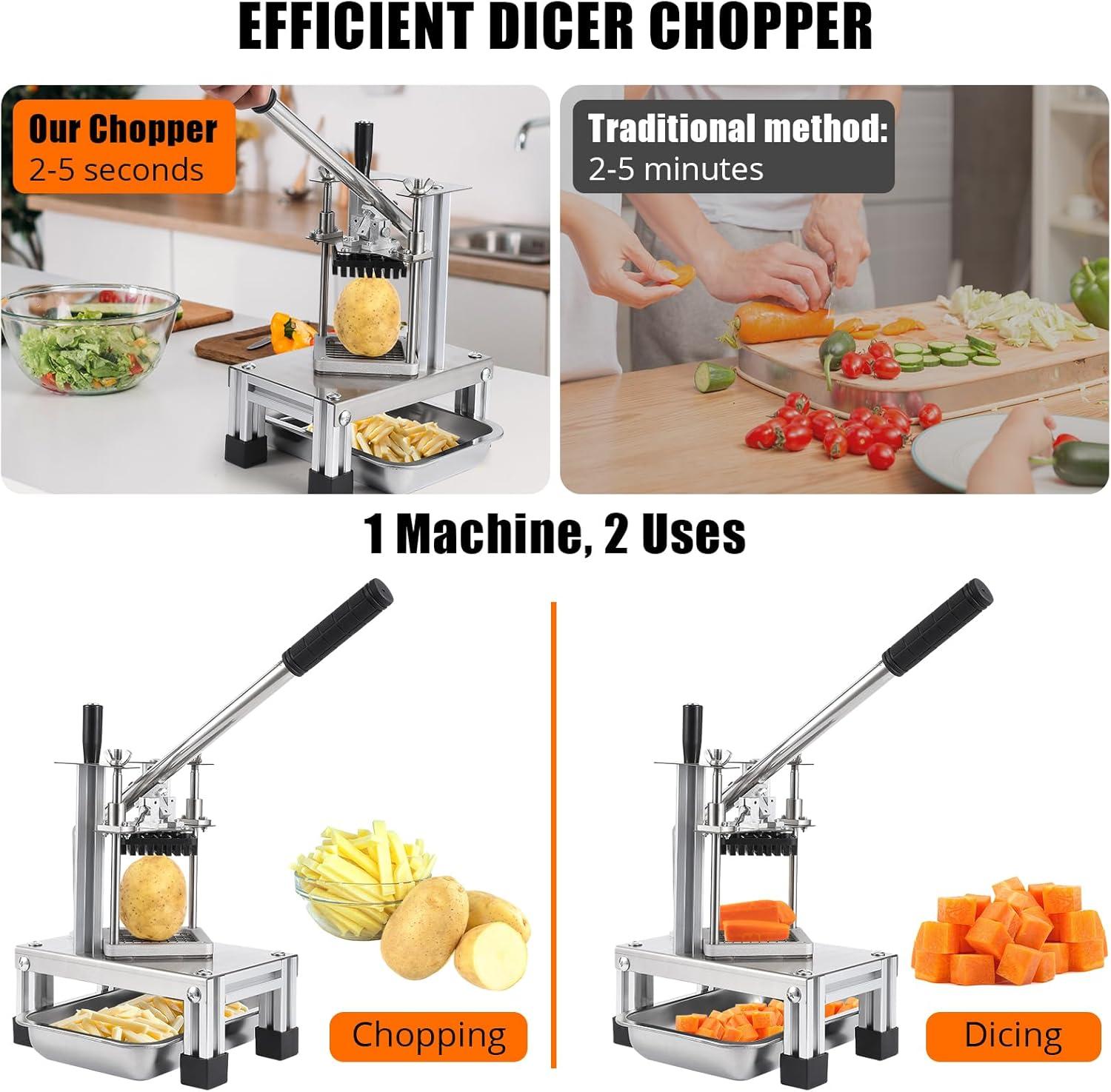 Stainless Steel Commercial Vegetable Chopper with 4 Blades