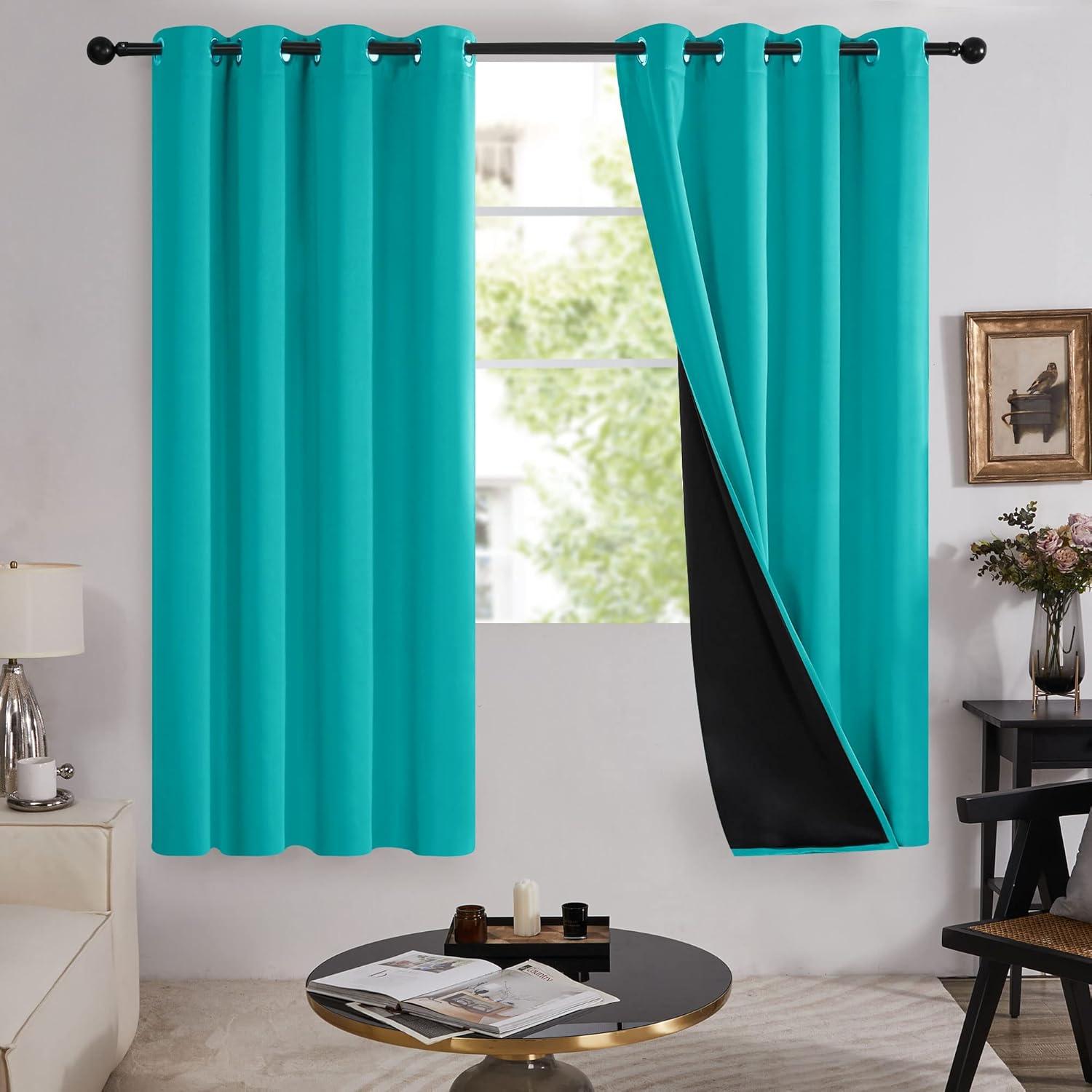 Deconovo Deconovo 100 Percent Blackout with Liner Grommet Curtain Panel Pair (Set of 2)