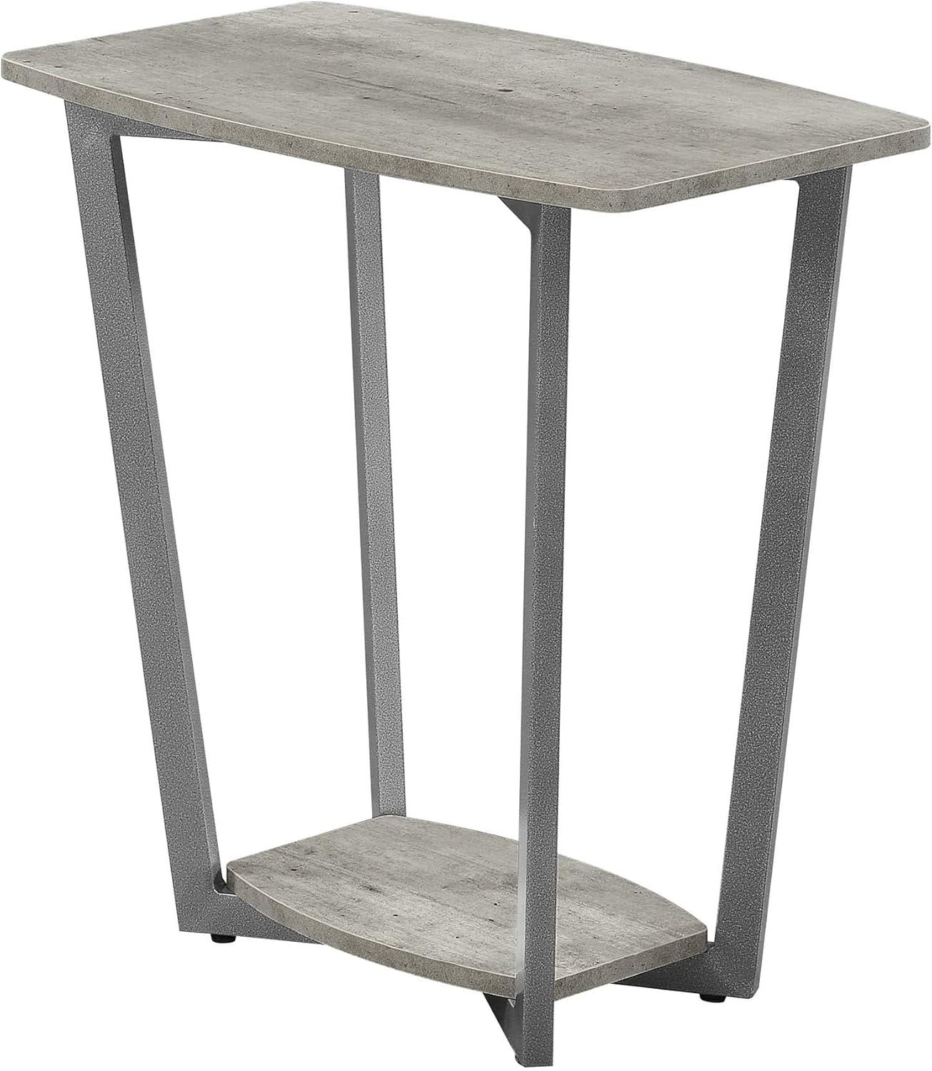 Convenience Concepts Graystone End Table with Shelf, Faux Birch/Slate Gray Frame