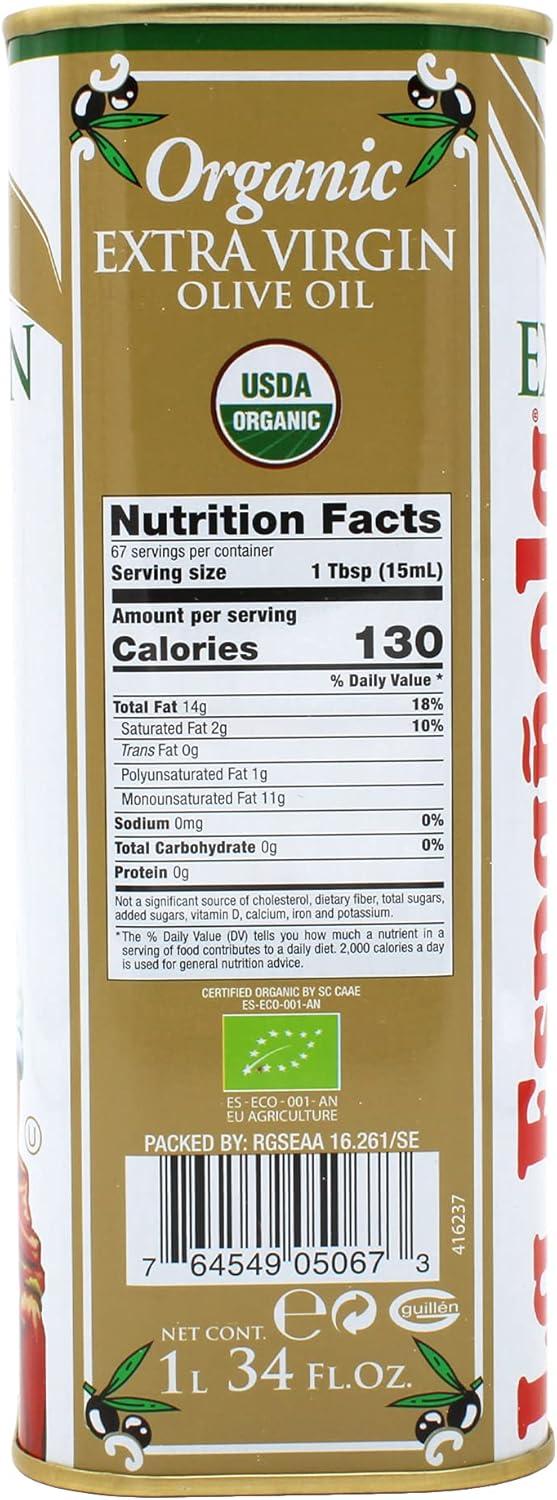 La Española Organic Extra Virgin Olive Oil, 34 Ounce