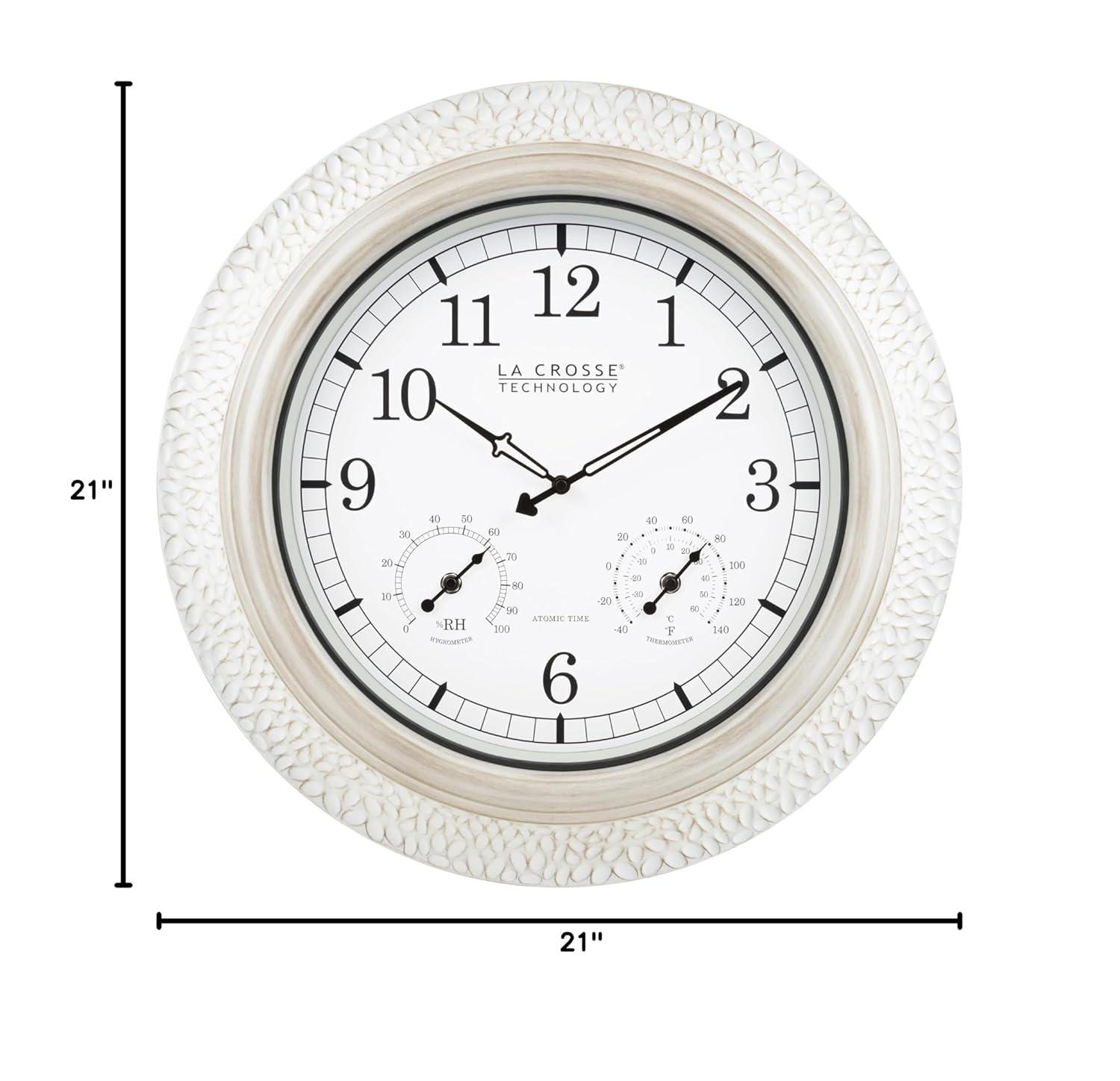 La Crosse Technology 21" Atomic Analog Wall Clock with Temperature & Humidity