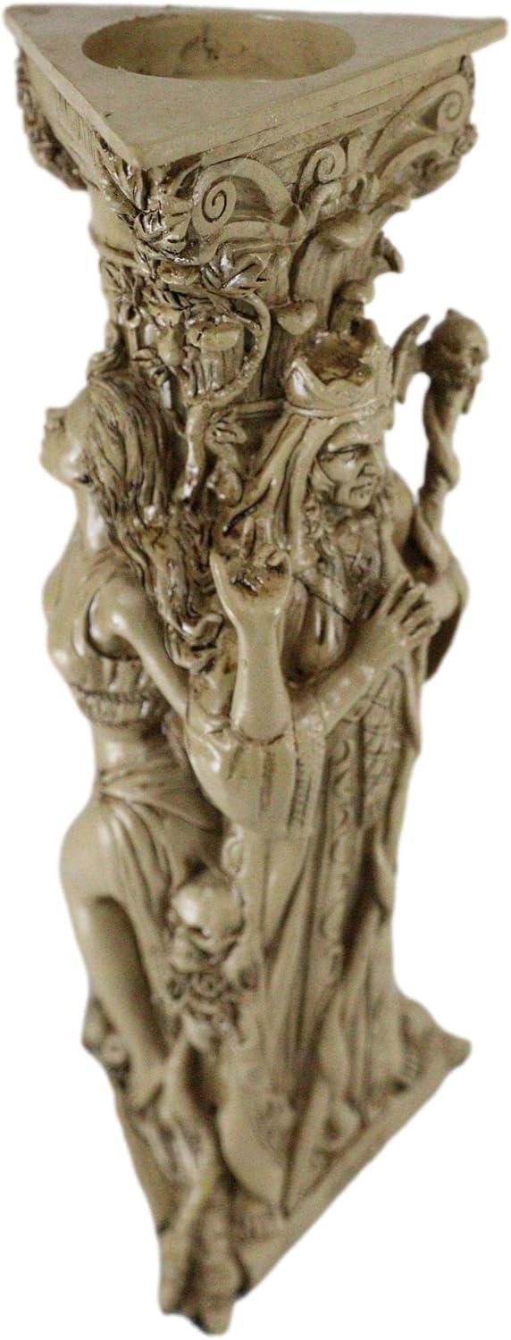 Atlantic Collectibles Triple Goddess Maiden Expectant Mother & Crone Pagan Worship Decorative Candle Holder Figurine 10"H