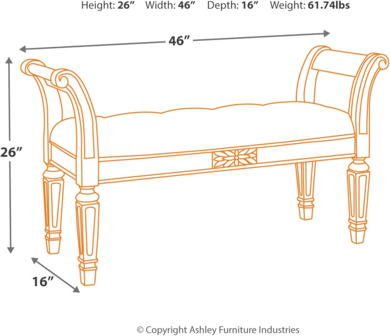 Hayley Polyester Upholstered Bench