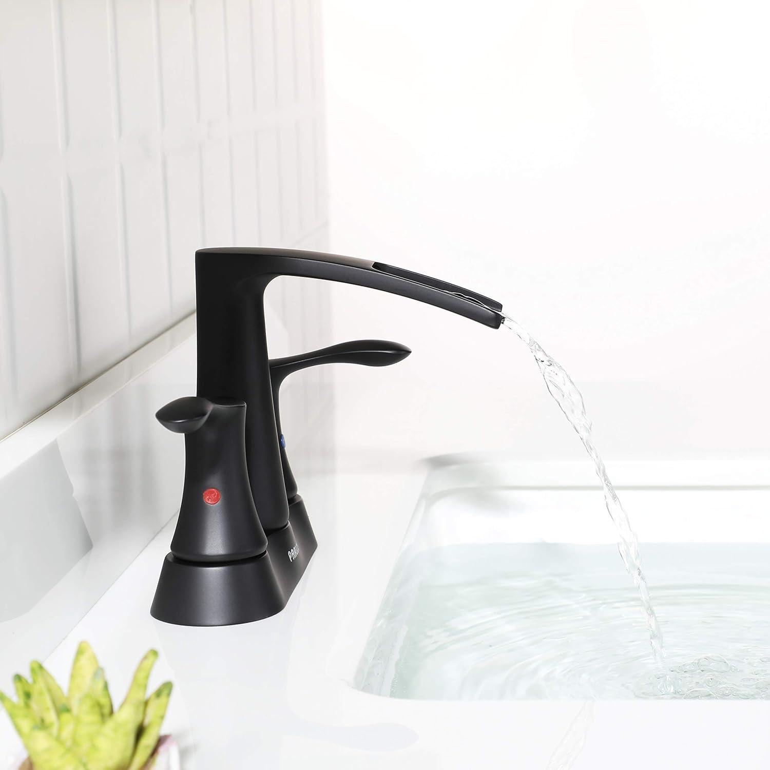 Doris Waterfall Centerset 2-handle Bathroom Faucet with Drain Assembly